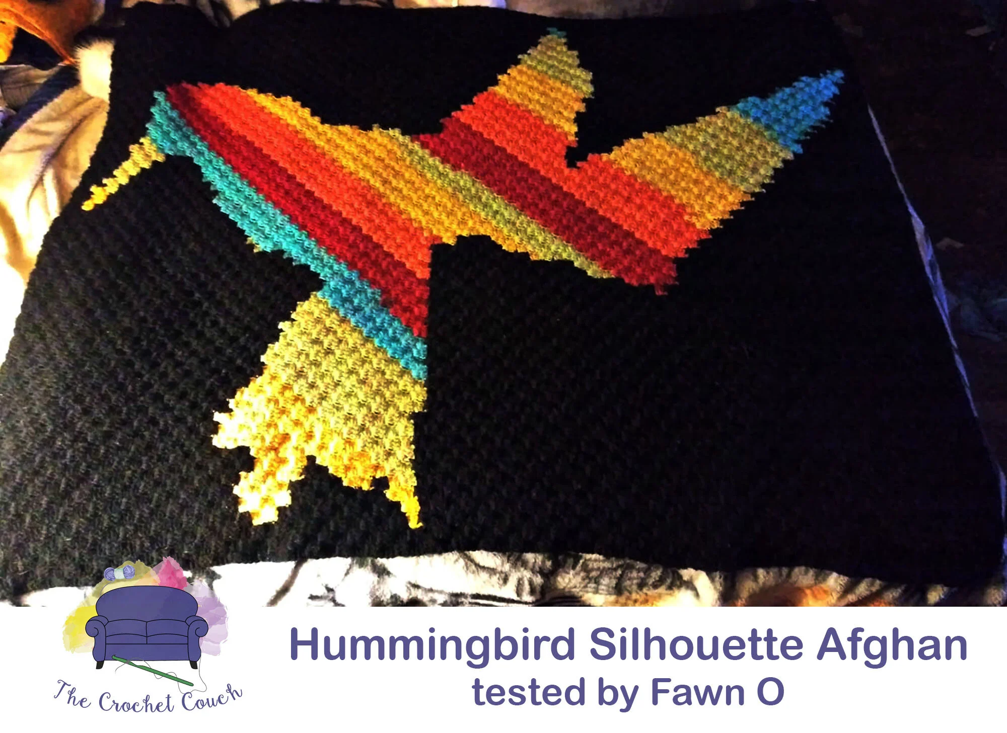 Hummingbird Silhouette Afghan, C2C Crochet Pattern