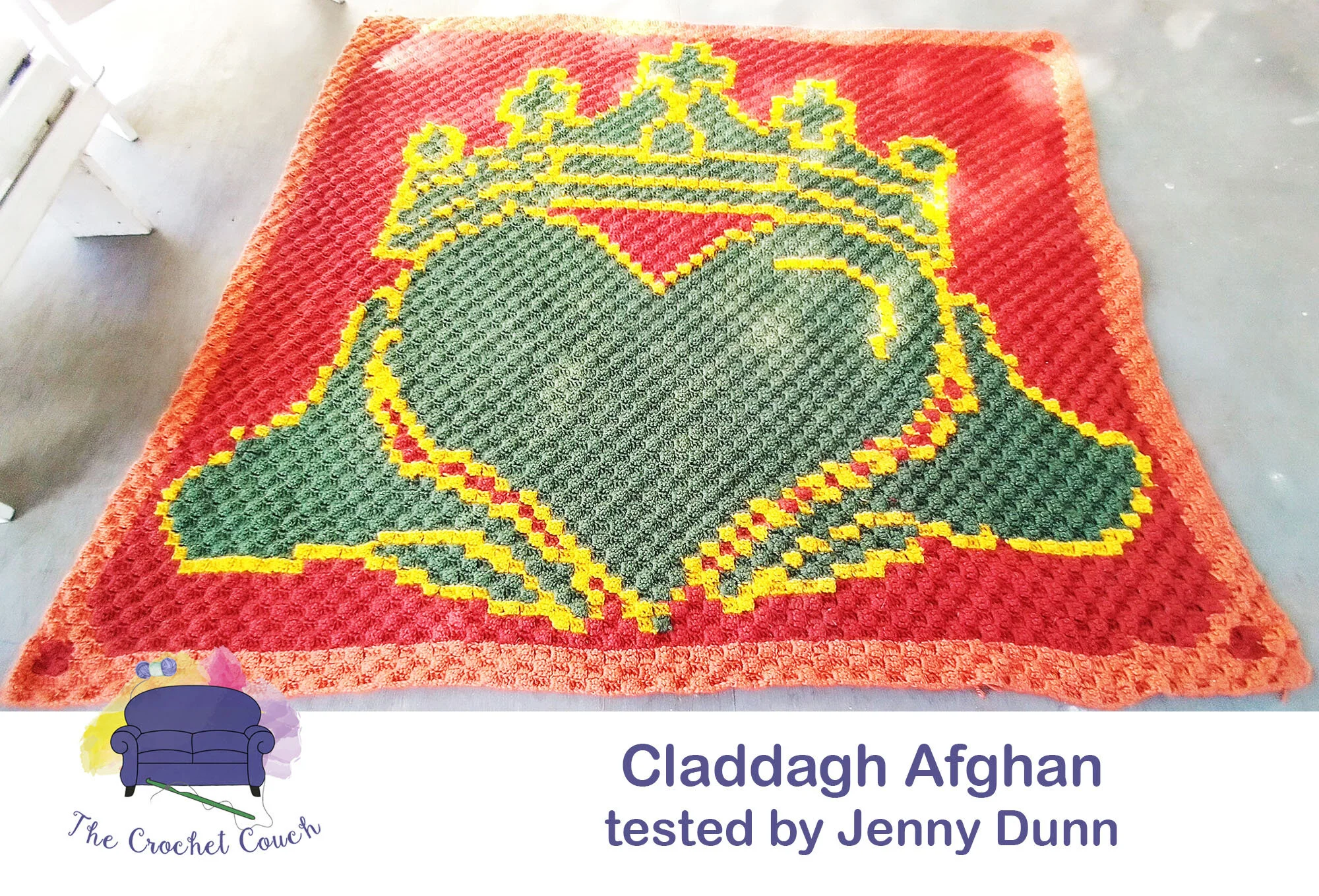Claddagh Afghan, C2C Crochet Pattern