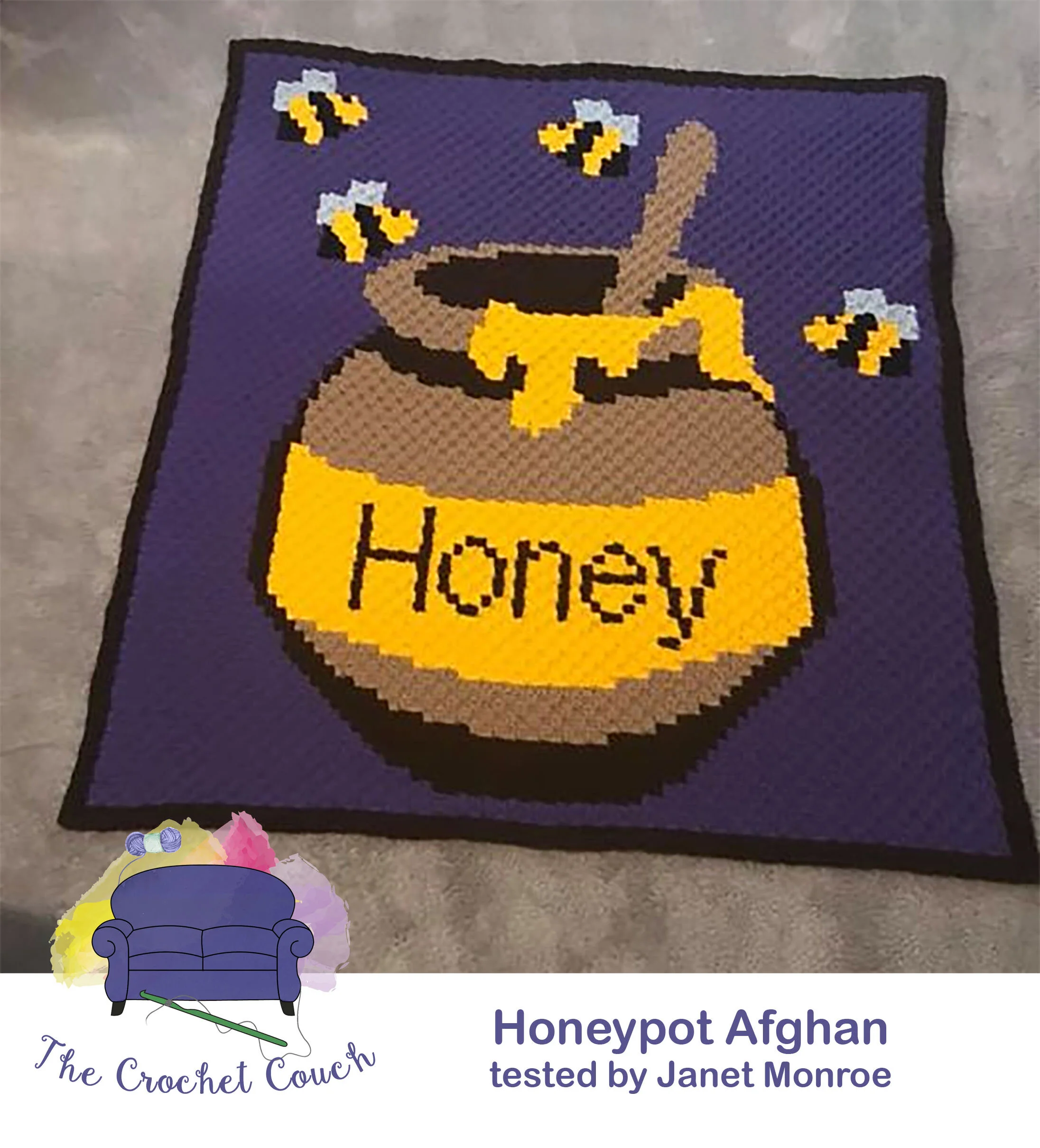 Honeypot Afghan, C2C Crochet Pattern