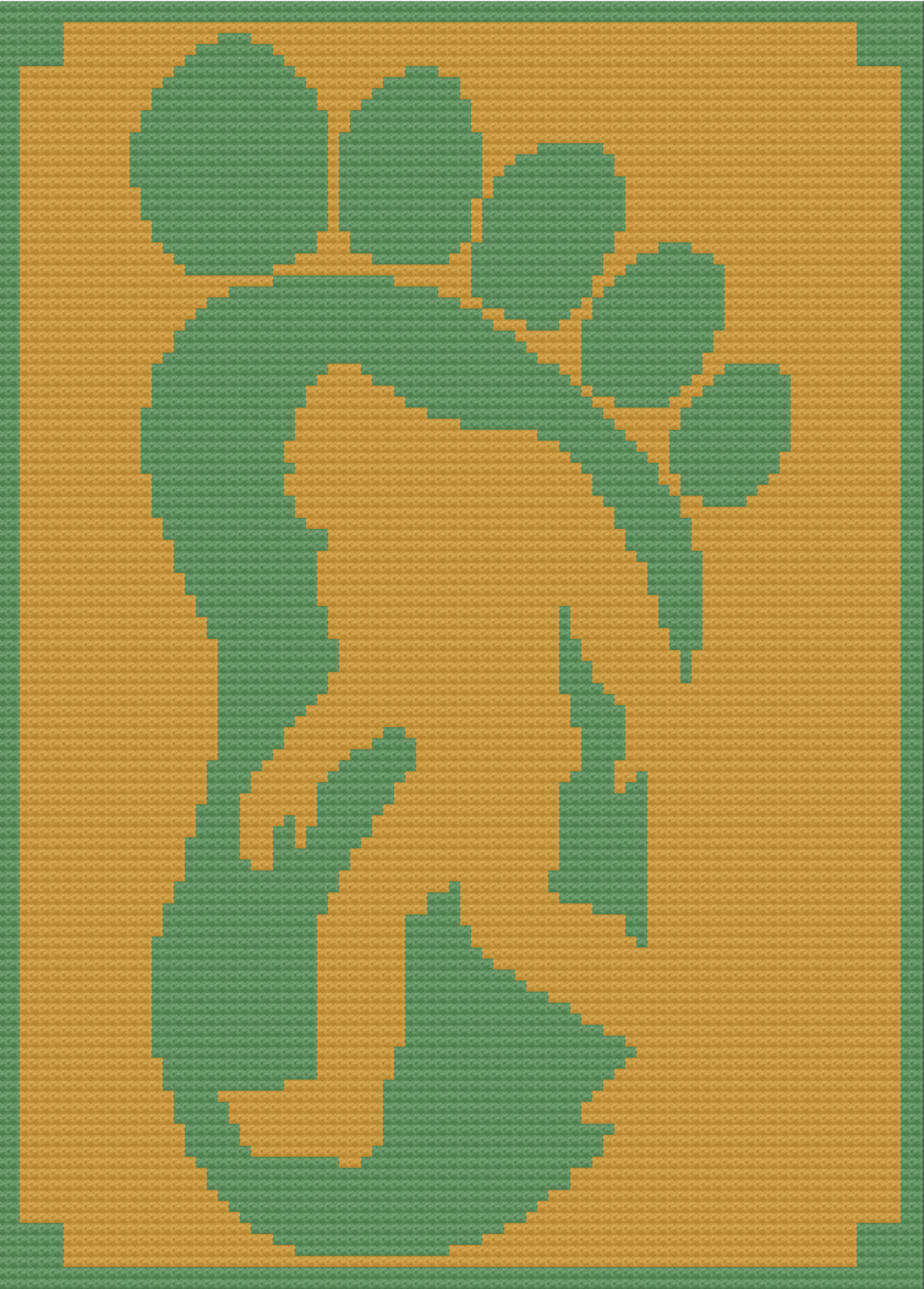 Bigfoot One Foot Afghan, Twin Size, C2C Crochet Pattern