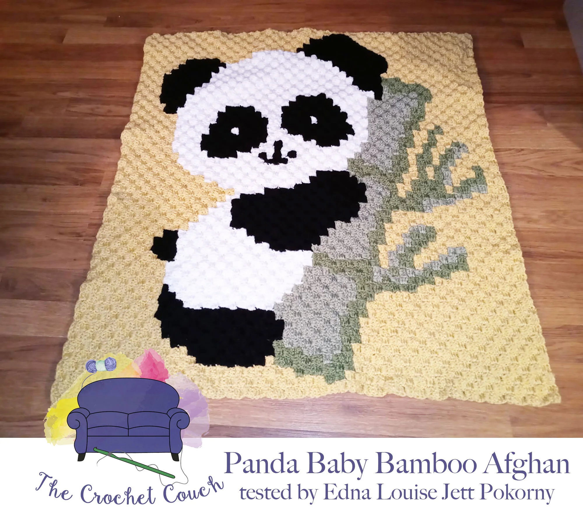 Panda Bamboo Baby Afghan, C2C Crochet Pattern