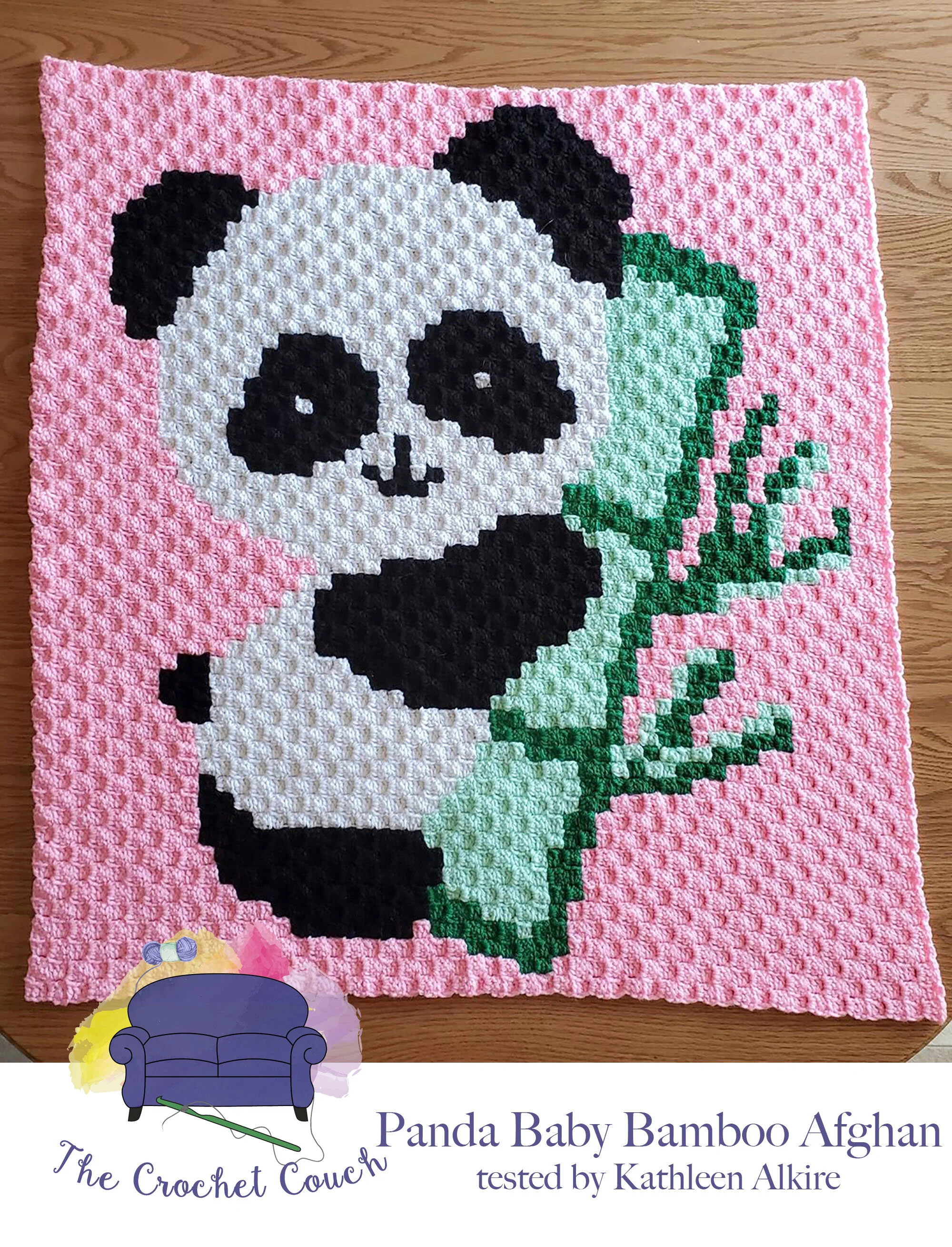 Panda Bamboo Baby Afghan, C2C Crochet Pattern