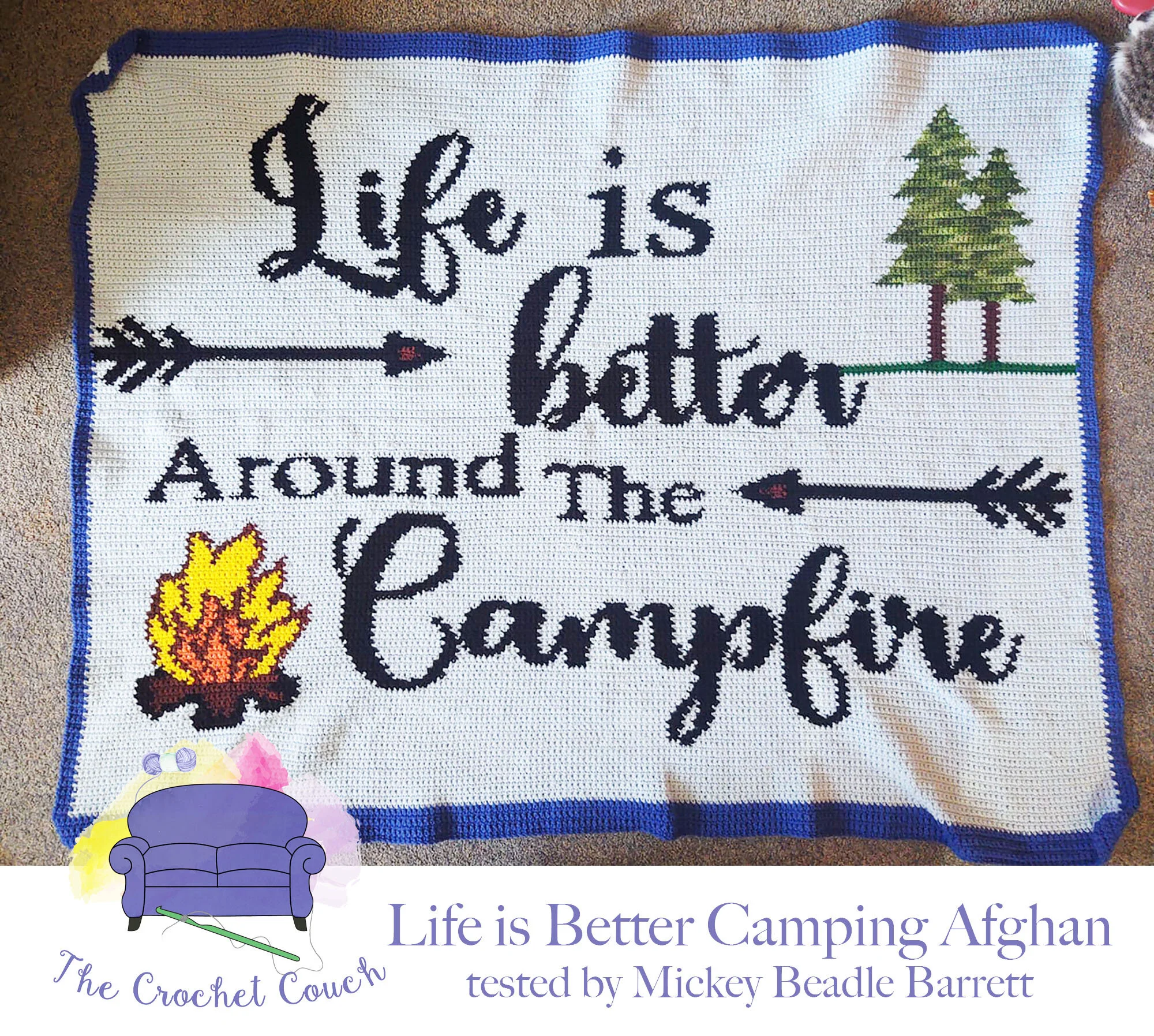Life is Better Camping Afghan, SC and TSS Crochet Pattern