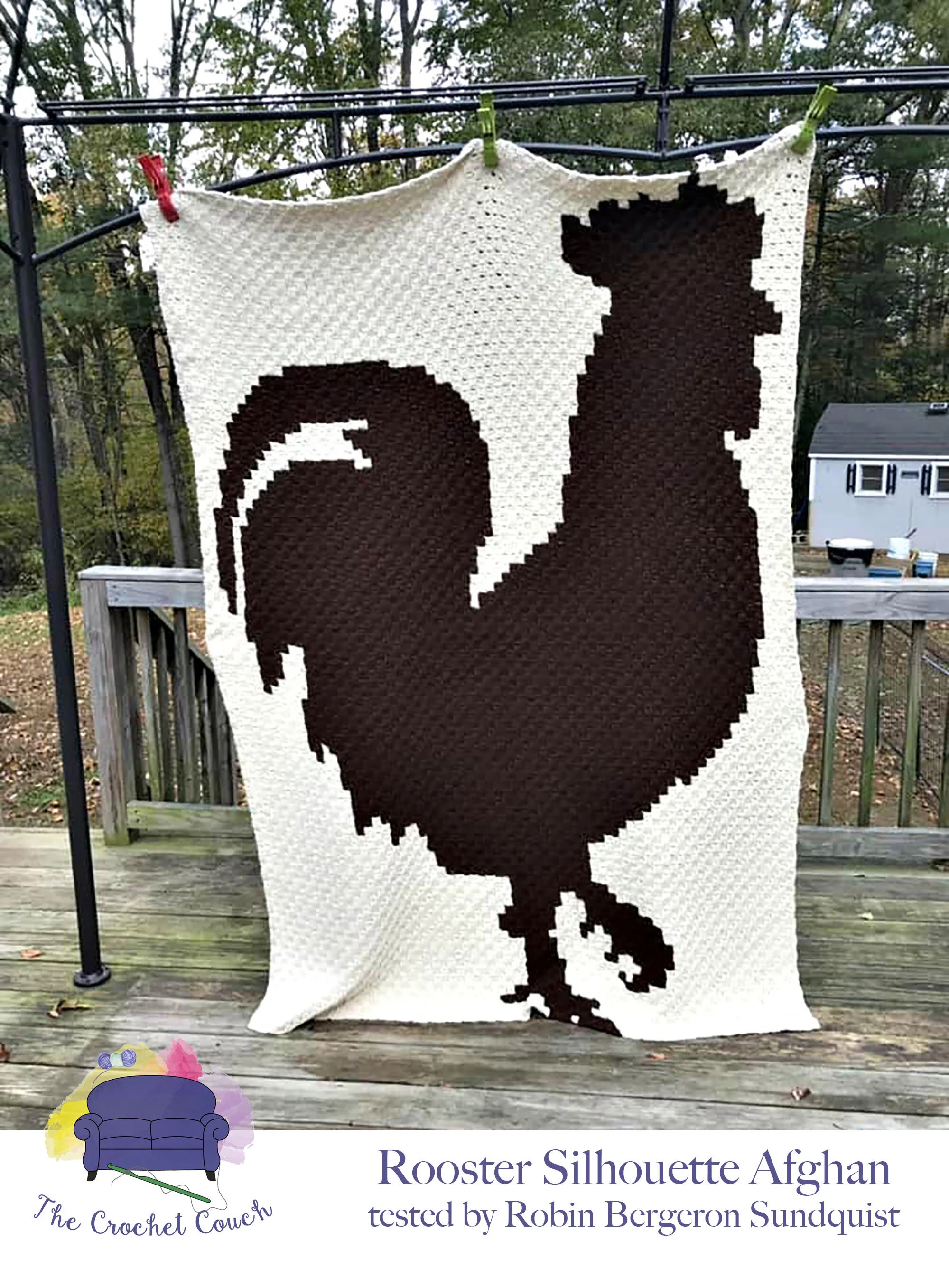 Rooster Silhouette Afghan, C2C Crochet Pattern