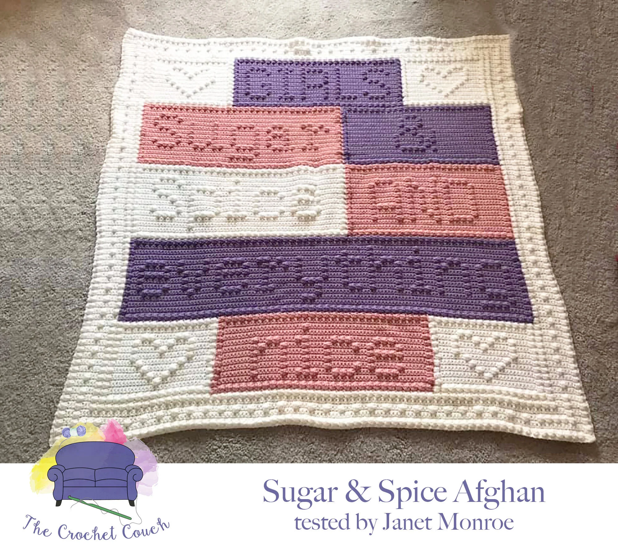 Sugar and Spice Baby Afghan, Bobble Crochet Pattern