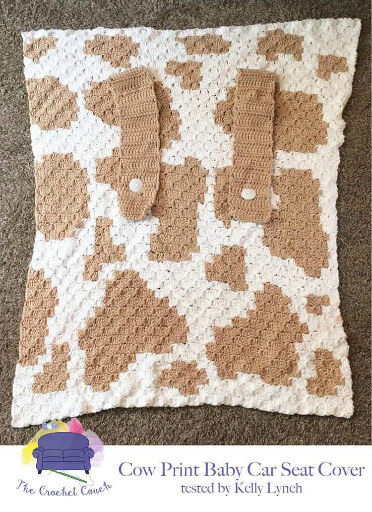 Cow Print Baby Car Seat Cover C2c Crochet Pattern New Cow Print Baby Car Seat Cover C2c, Cow Car Seat Insert