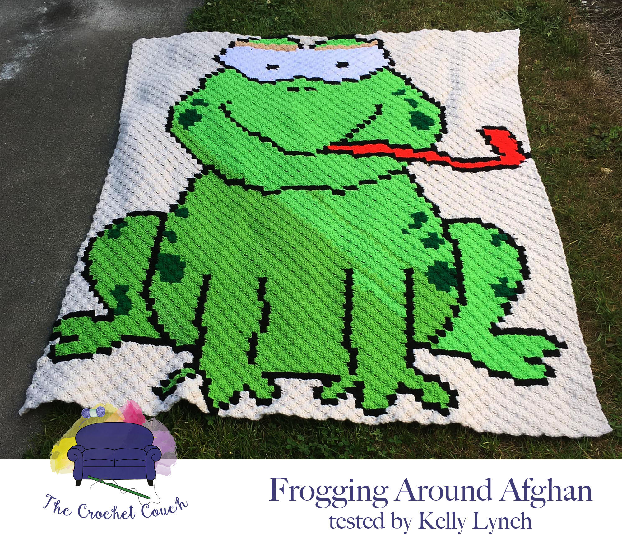 Frogging Around Afghan, C2C Crochet Pattern
