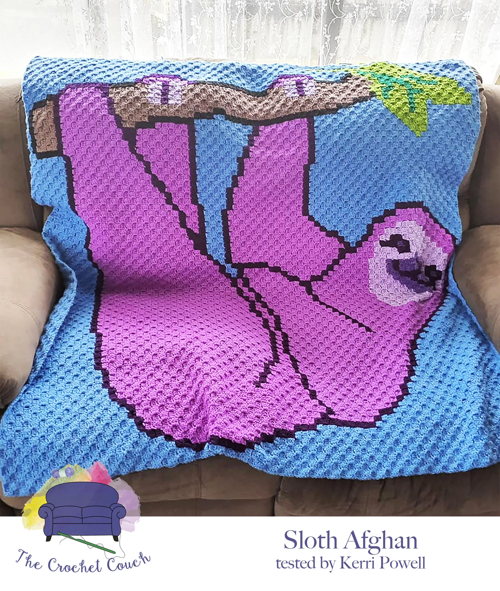 Sloth Afghan, C2C Crochet Pattern