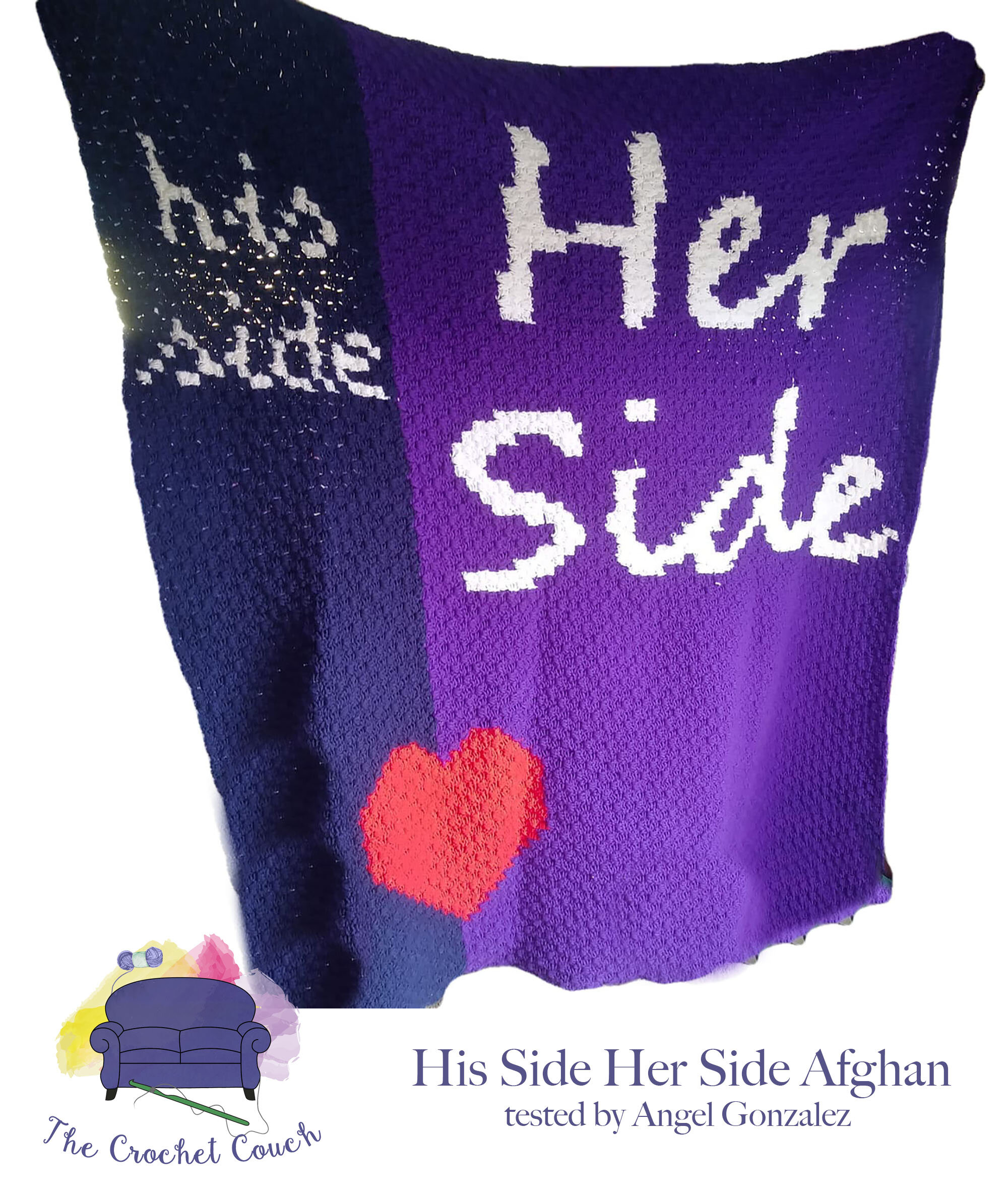 His Side, Her Side Afghan, C2C Crochet Pattern
