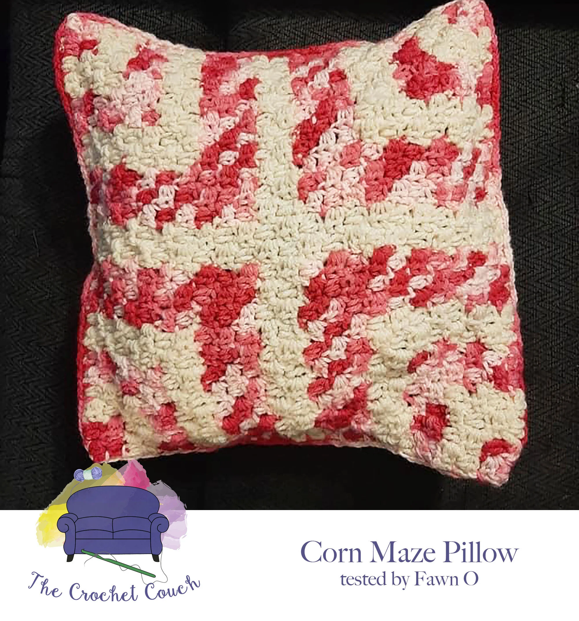 Corn Maze Pillow, C2C Crochet Pattern