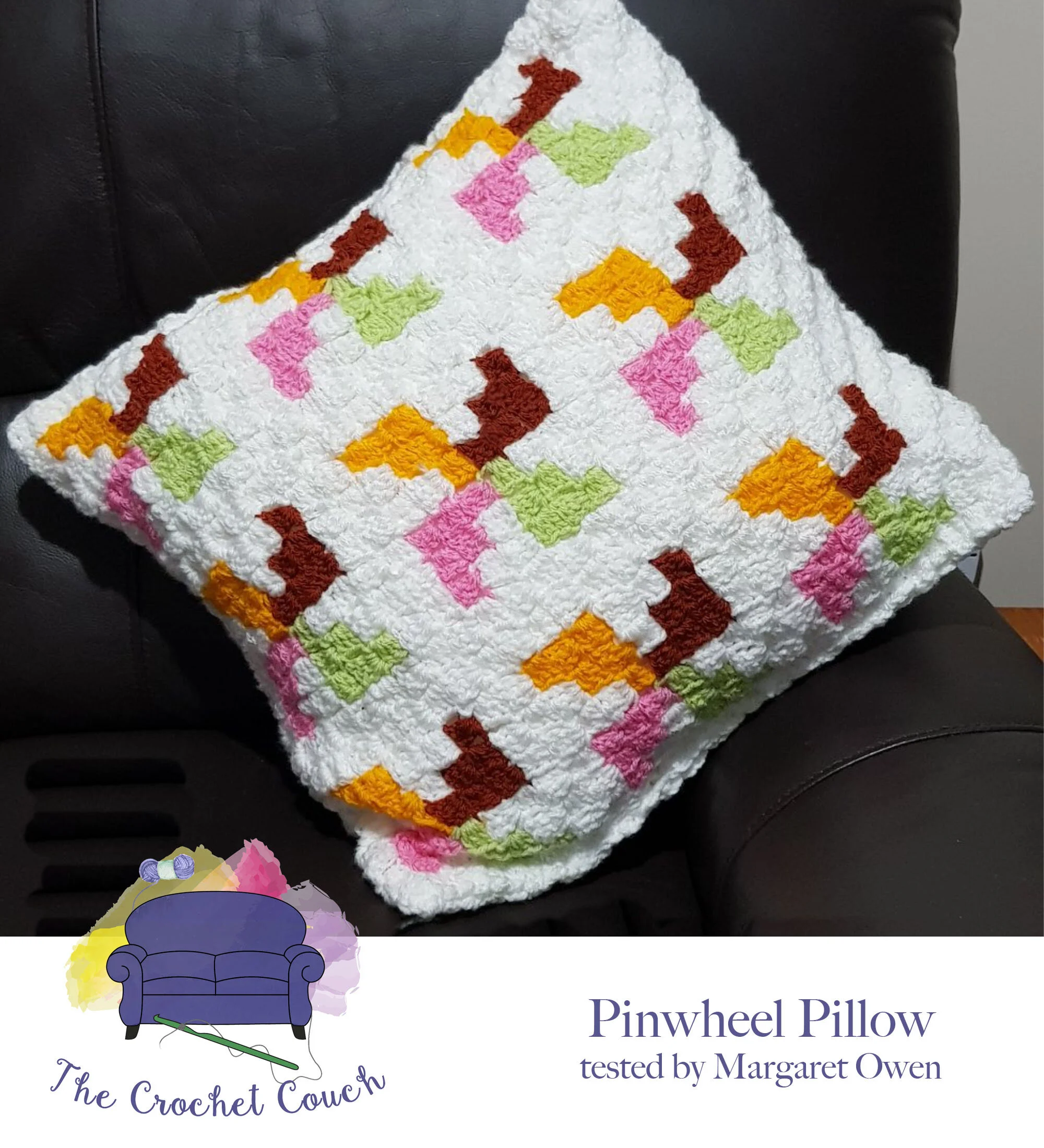 Pinwheels Pillow - C2C Crochet Pattern