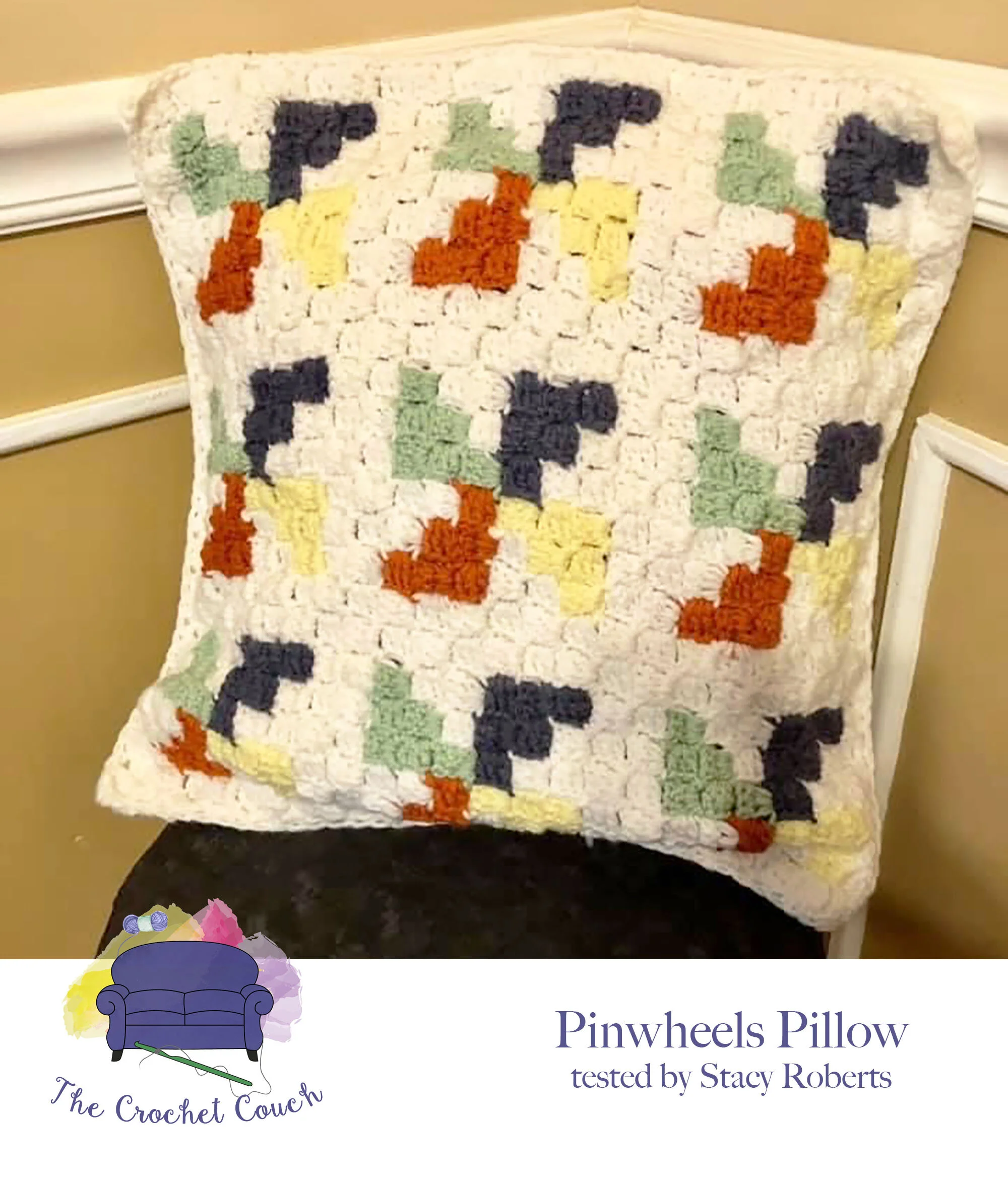 Pinwheels Pillow - C2C Crochet Pattern