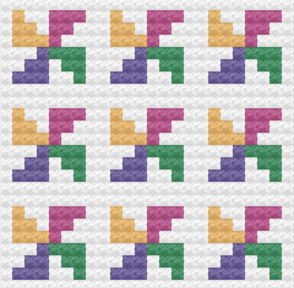 Pinwheels Pillow - C2C Crochet Pattern