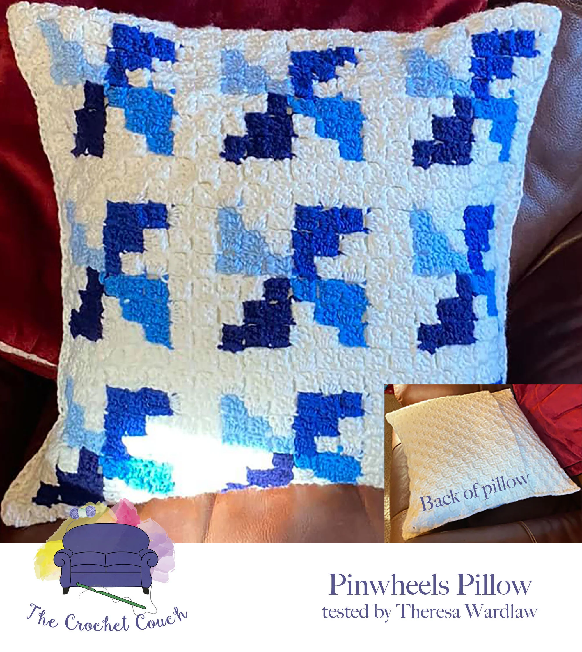 Pinwheels Pillow - C2C Crochet Pattern