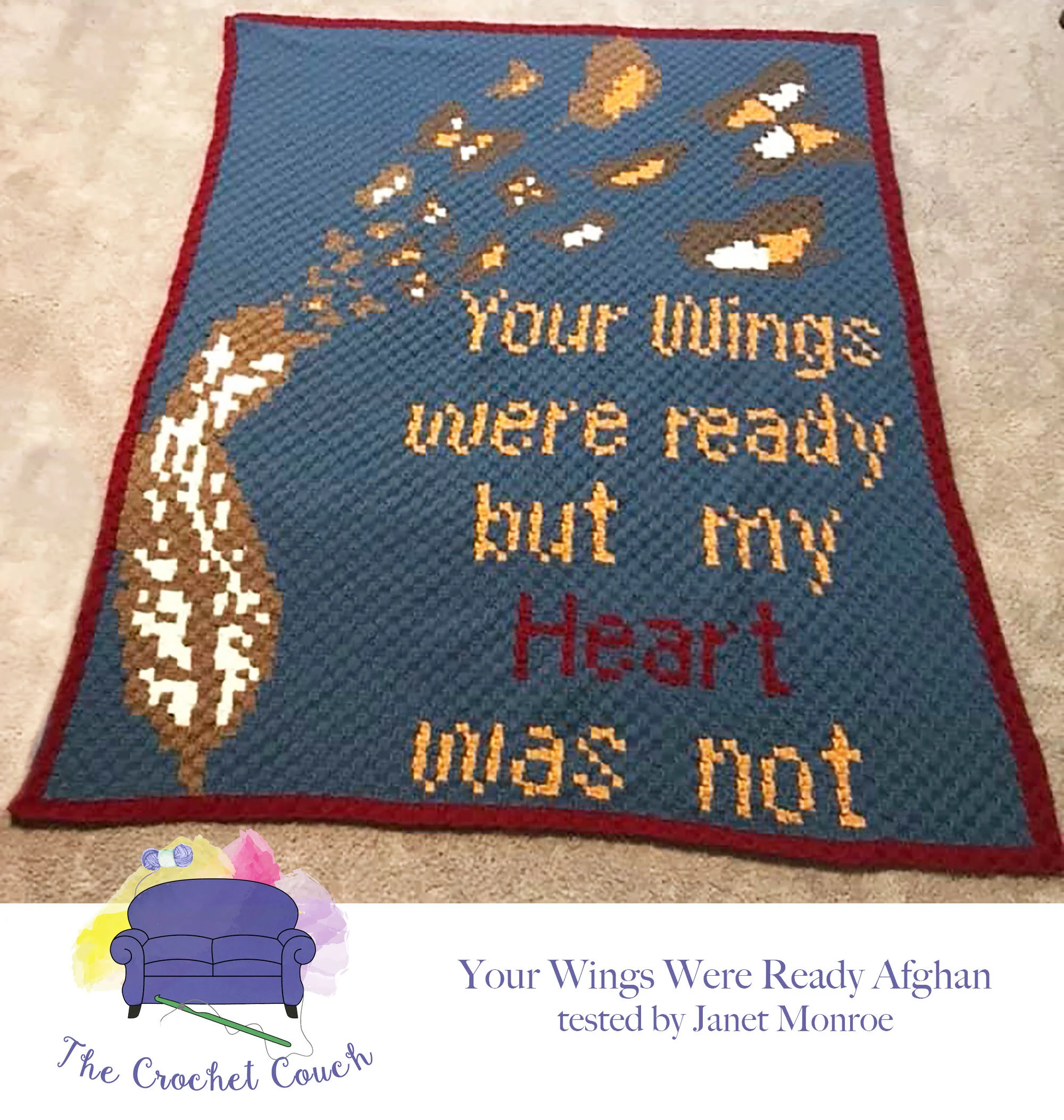 Your Wings Were Ready Afghan, C2C Crochet Pattern
