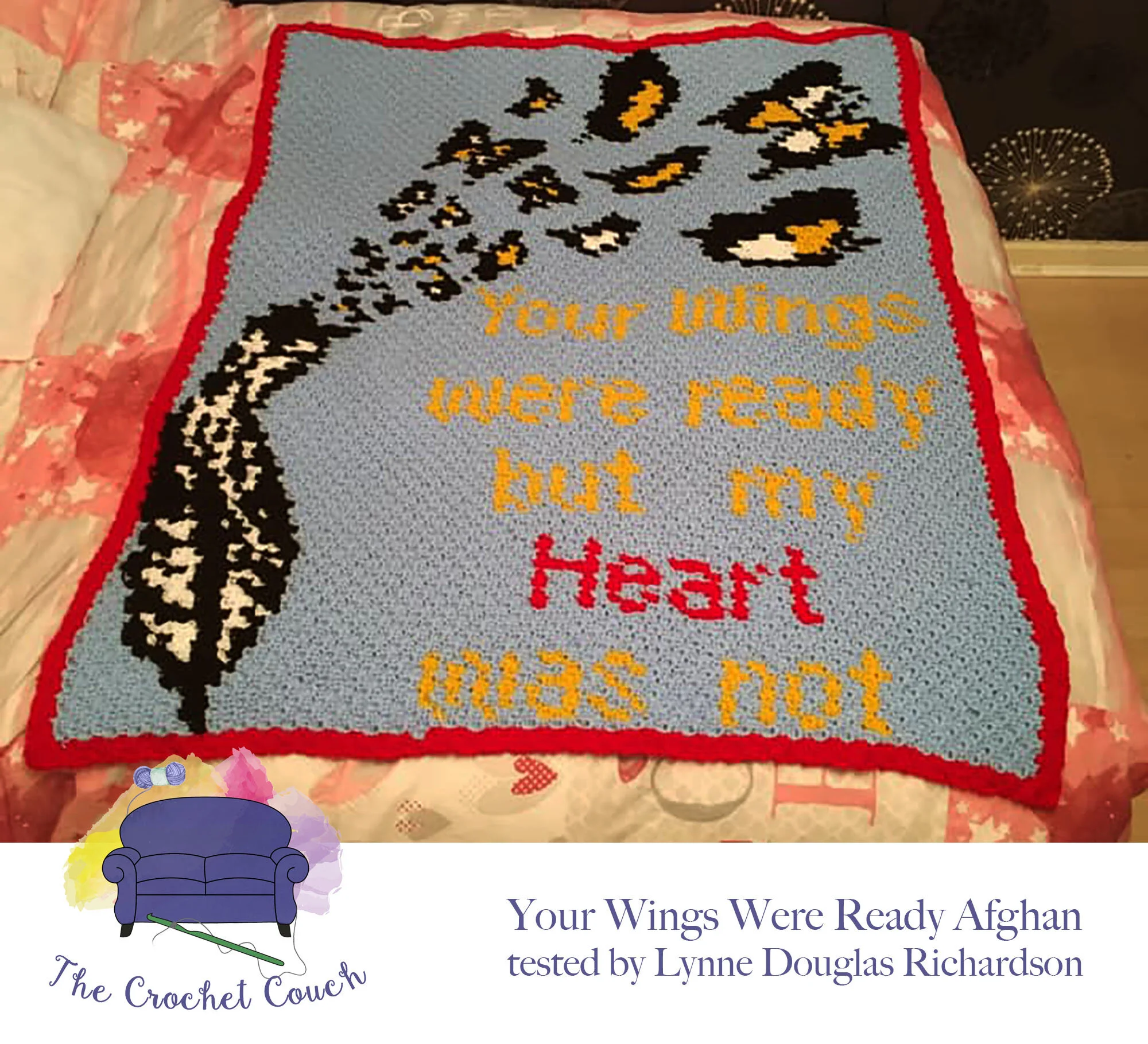 Your Wings Were Ready Afghan, C2C Crochet Pattern
