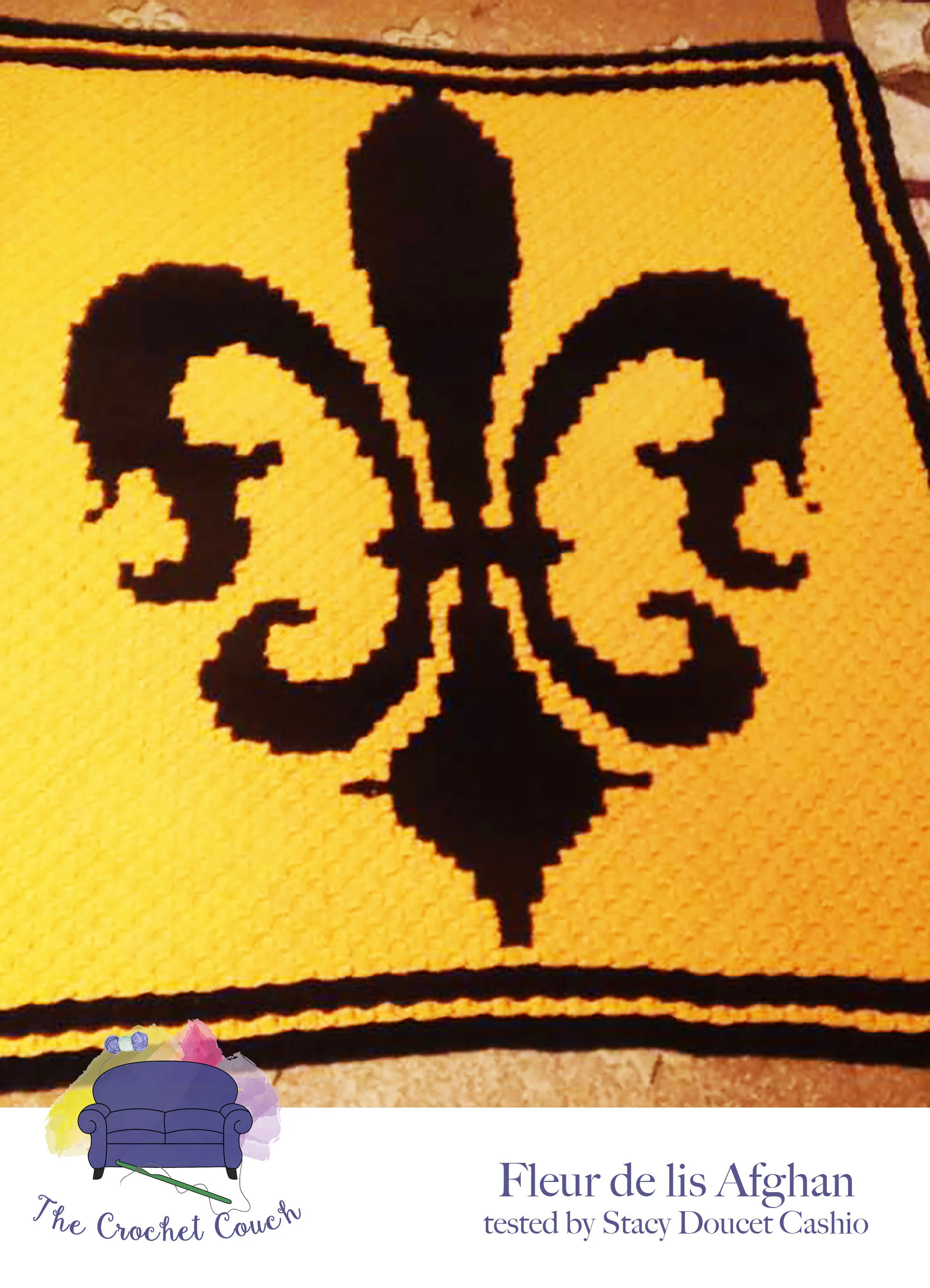 Fleur de lis Afghan, C2C Crochet Pattern