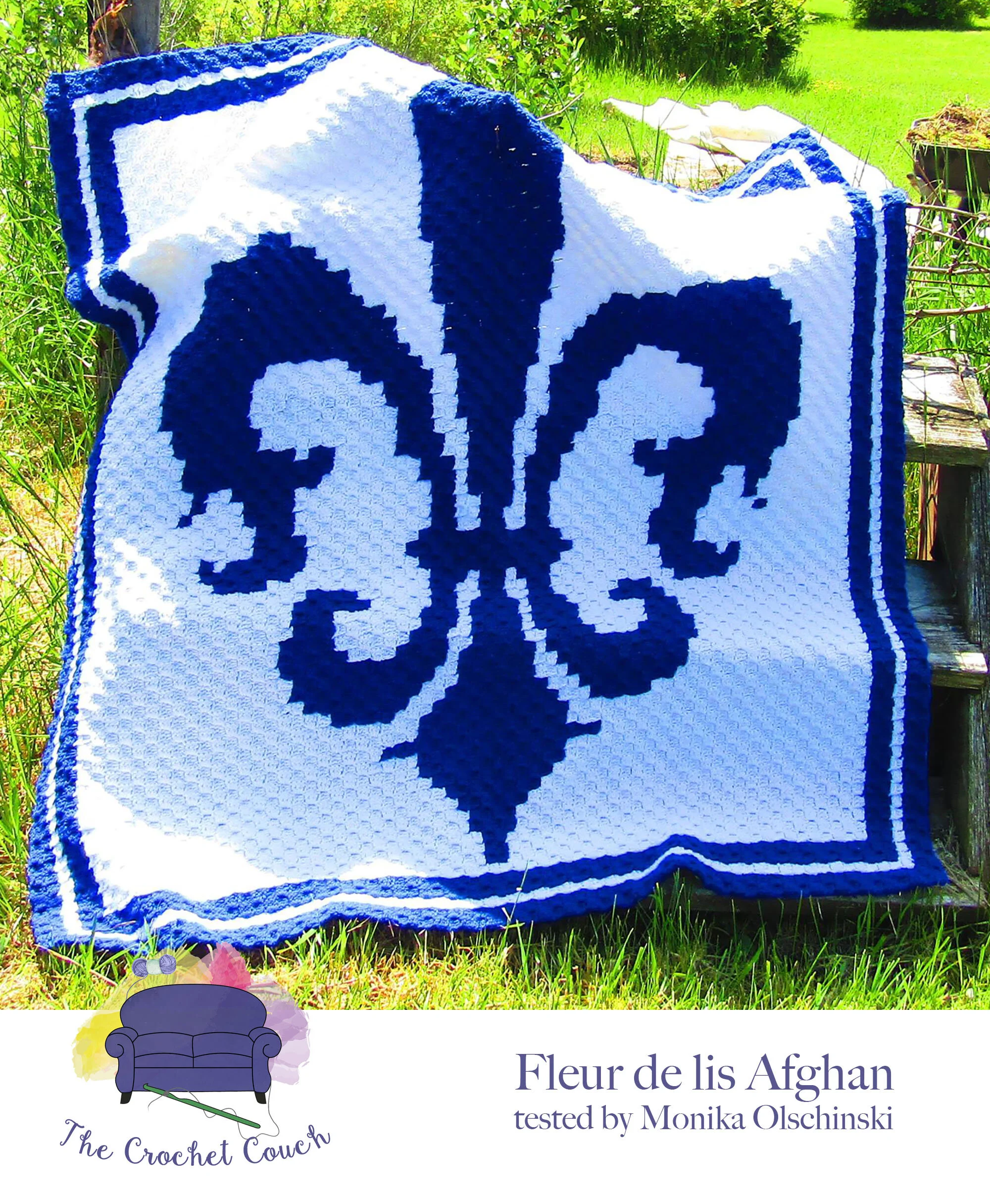 Fleur de lis Afghan, C2C Crochet Pattern