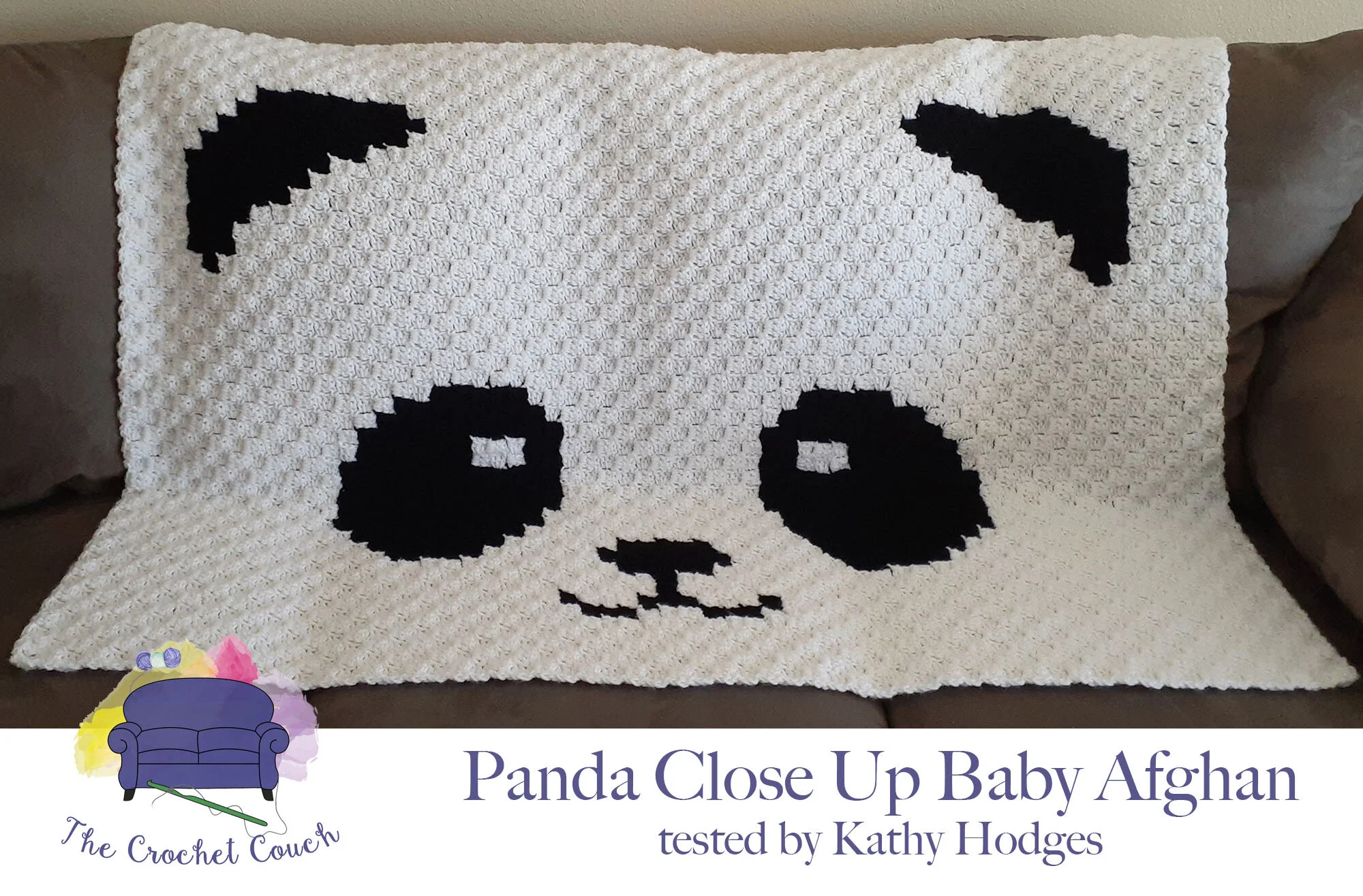 Panda Baby Closeup Afghan, C2C Crochet Pattern