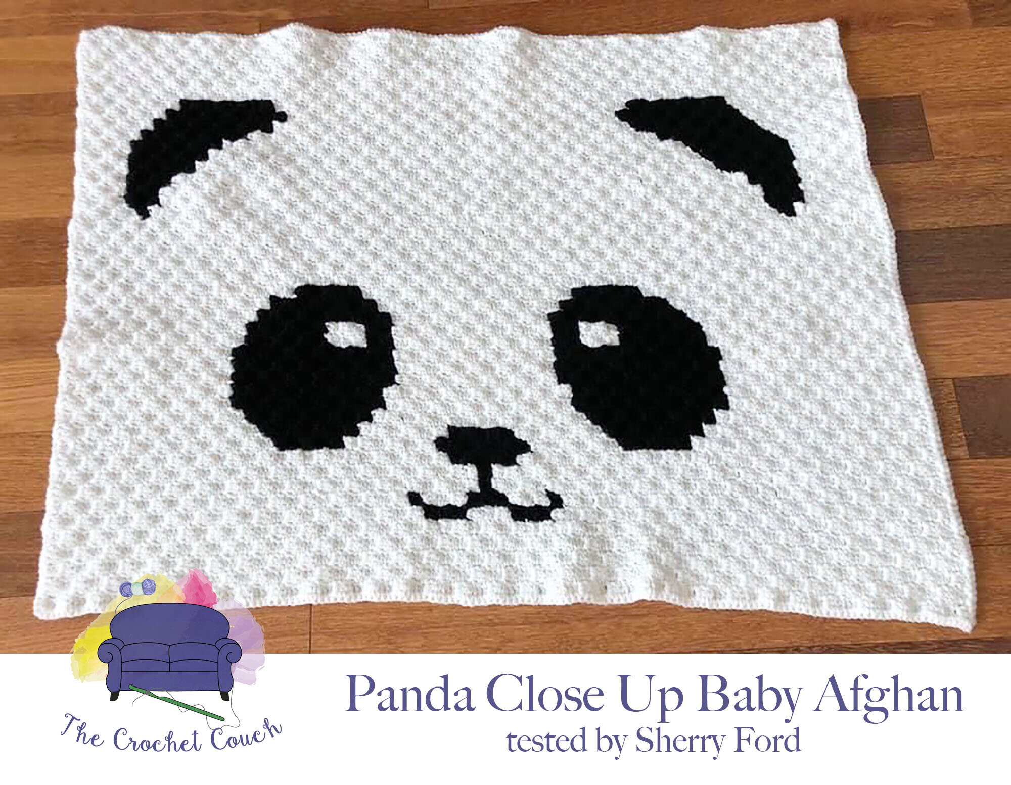 Panda Baby Closeup Afghan, C2C Crochet Pattern