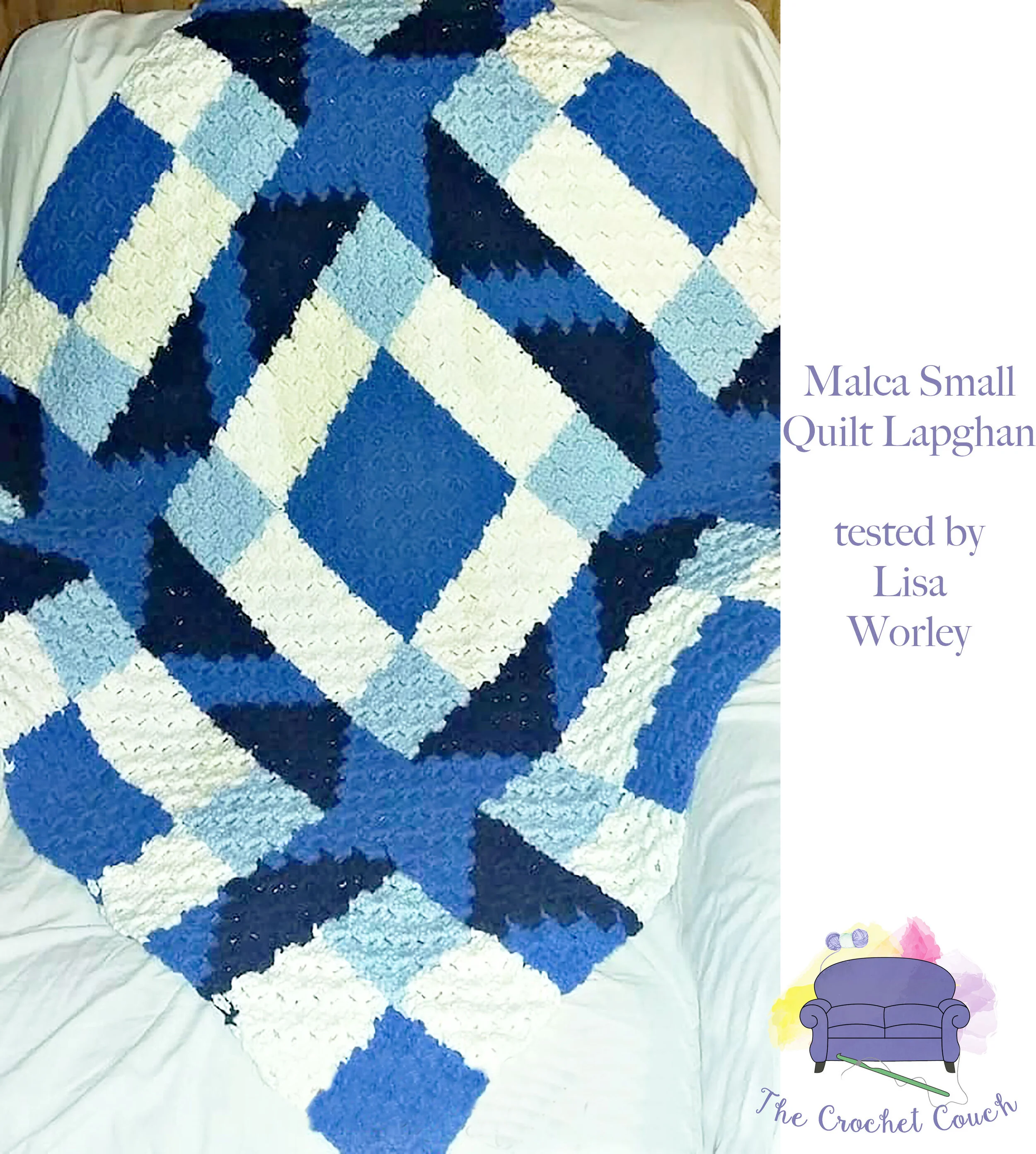 Malca Small Quilt Lapghan, C2C Crochet Pattern