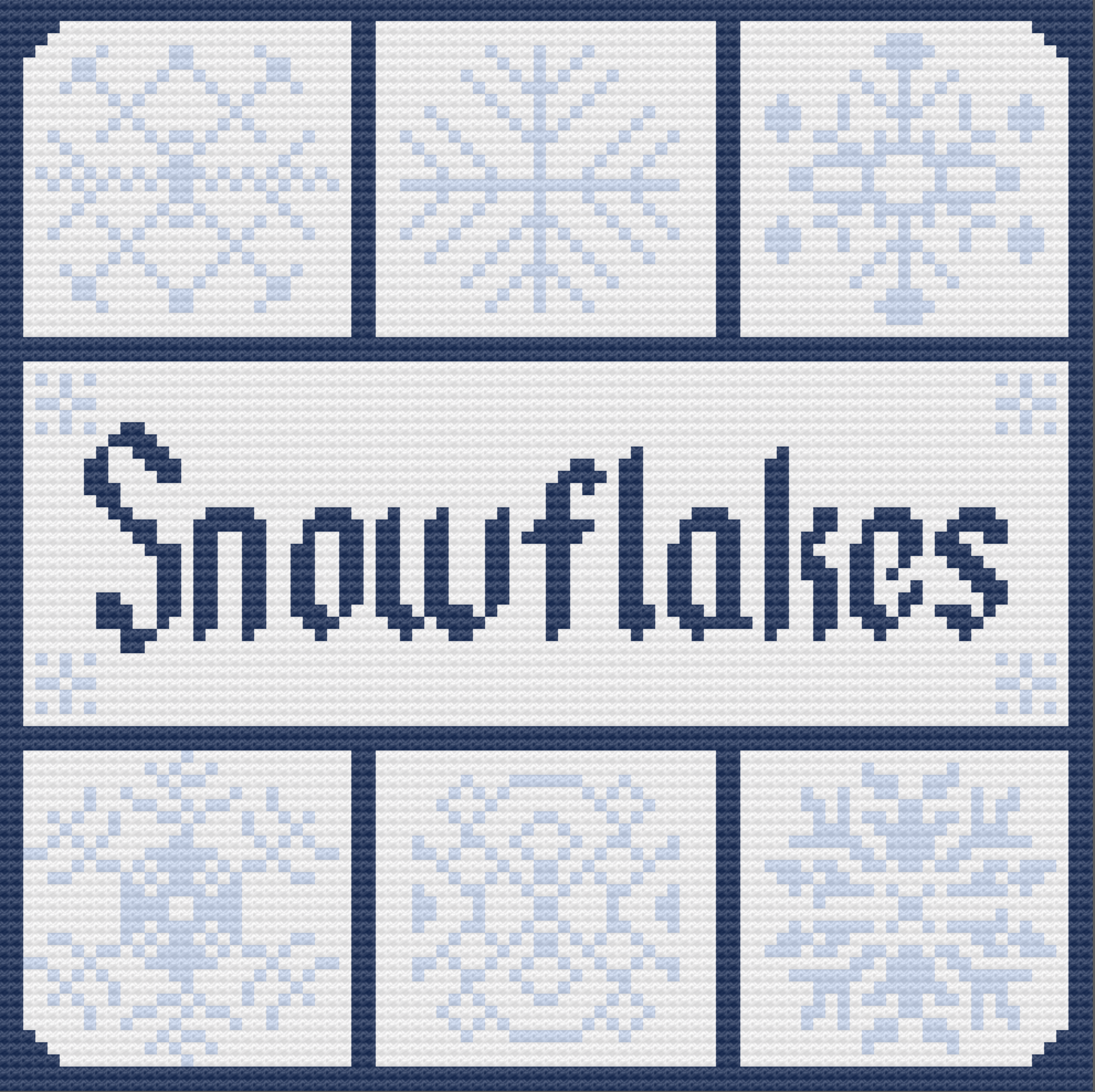 Snowflake Squares Afghan, C2C Crochet Pattern