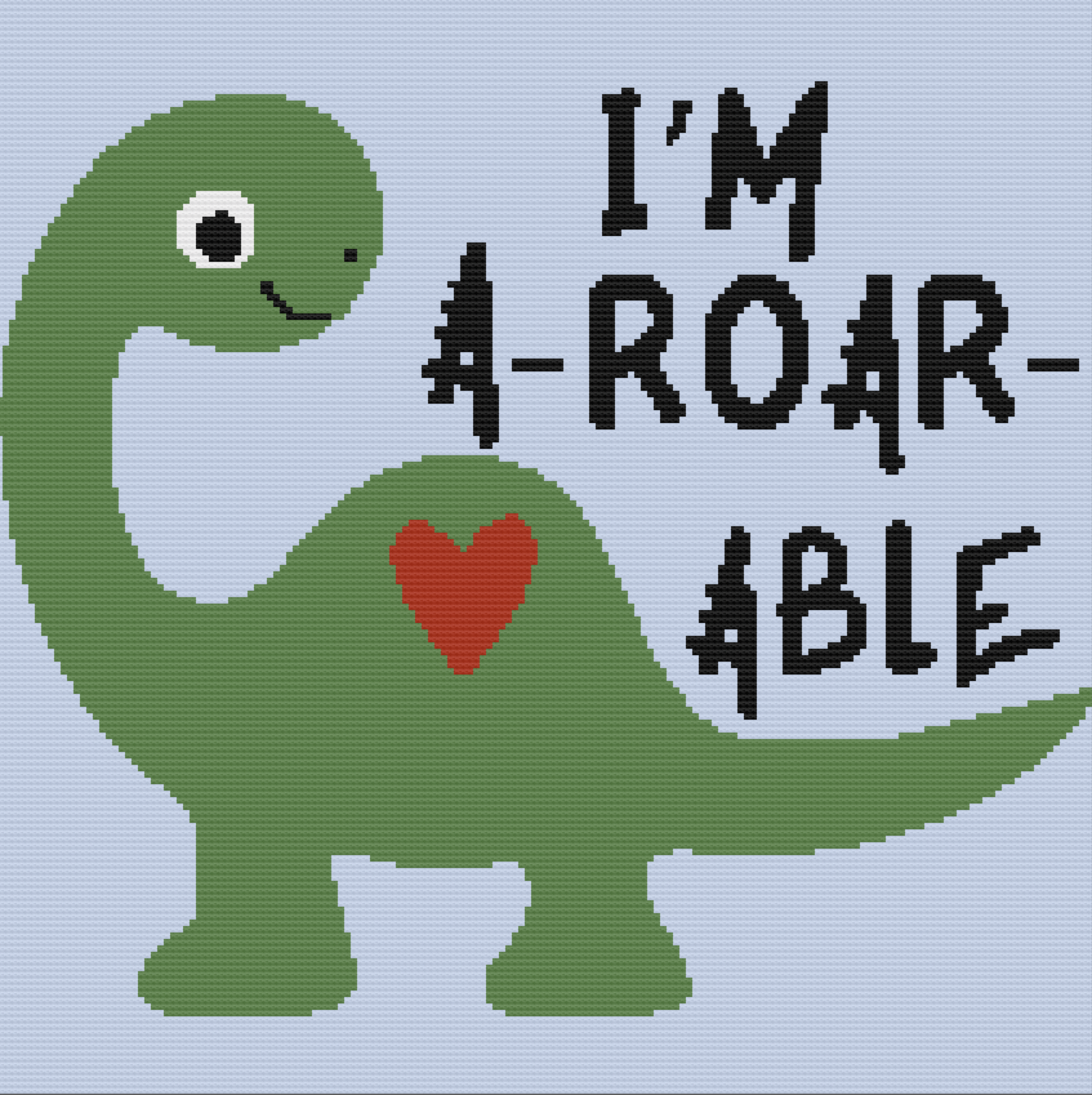 Dinosaur A-Roar-Able Afghan, SC or TSS Crochet Pattern