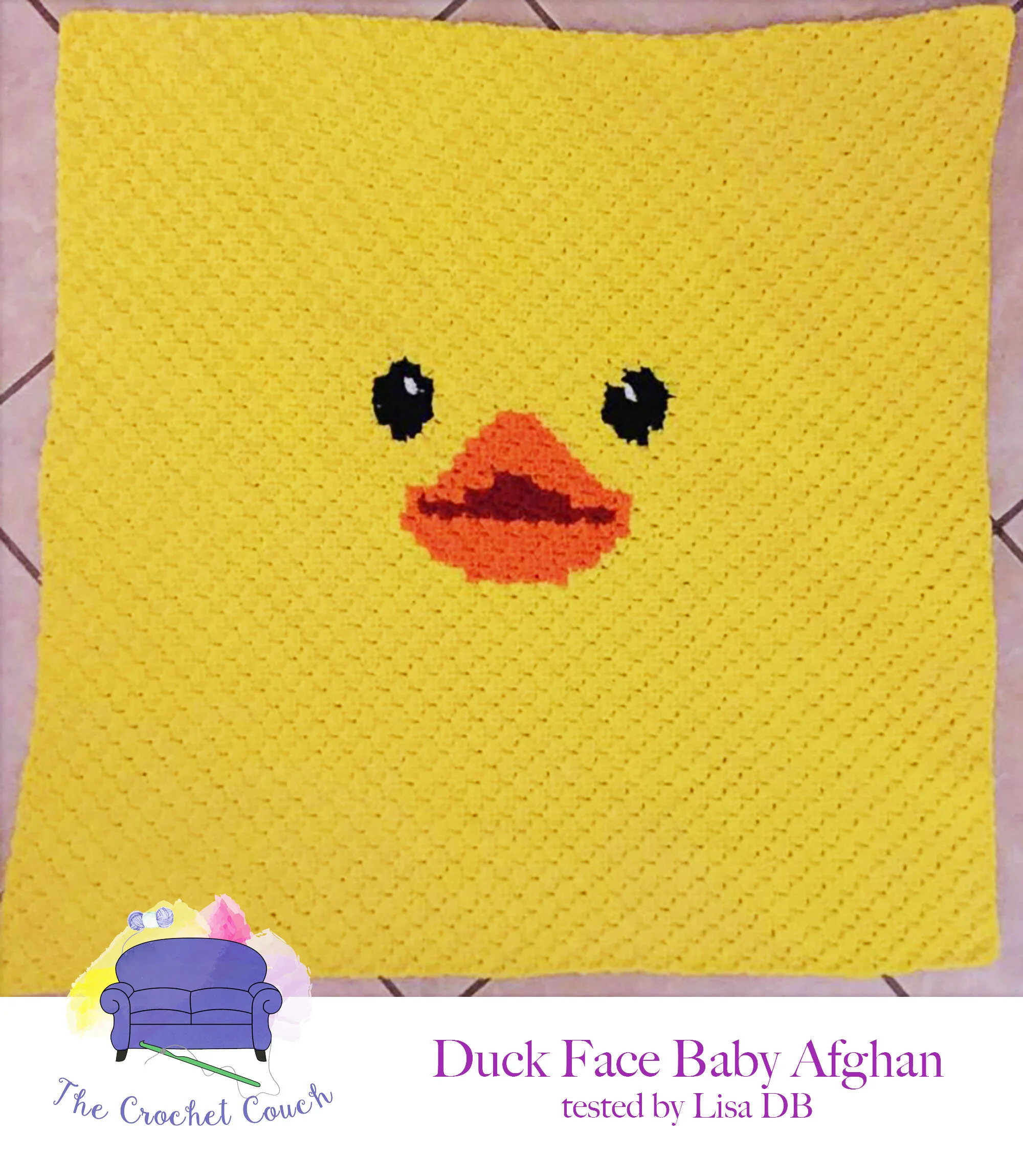 Duck Face, Baby Afghan, C2C Crochet Pattern
