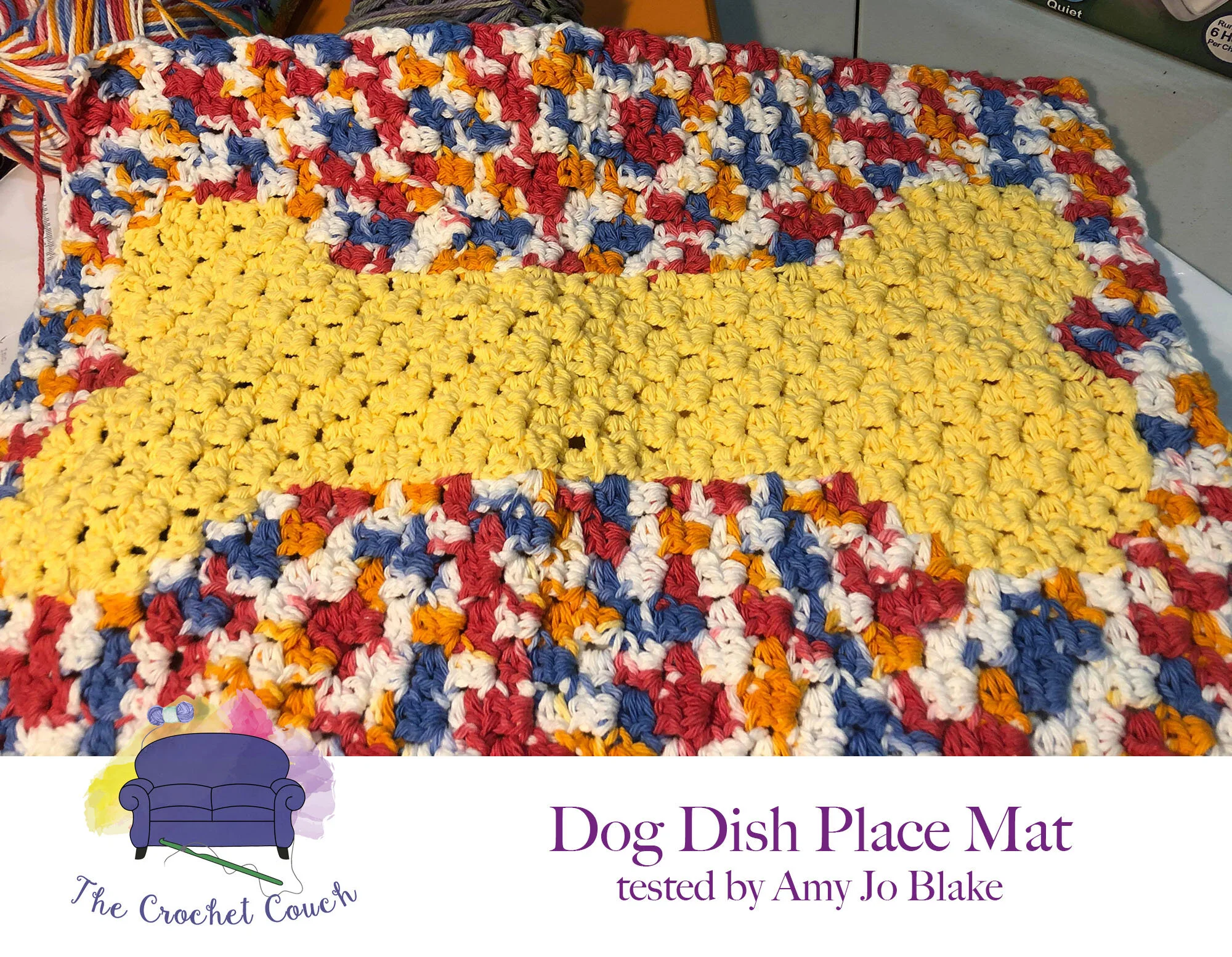 Dog Dish Mat C2C Crochet Pattern