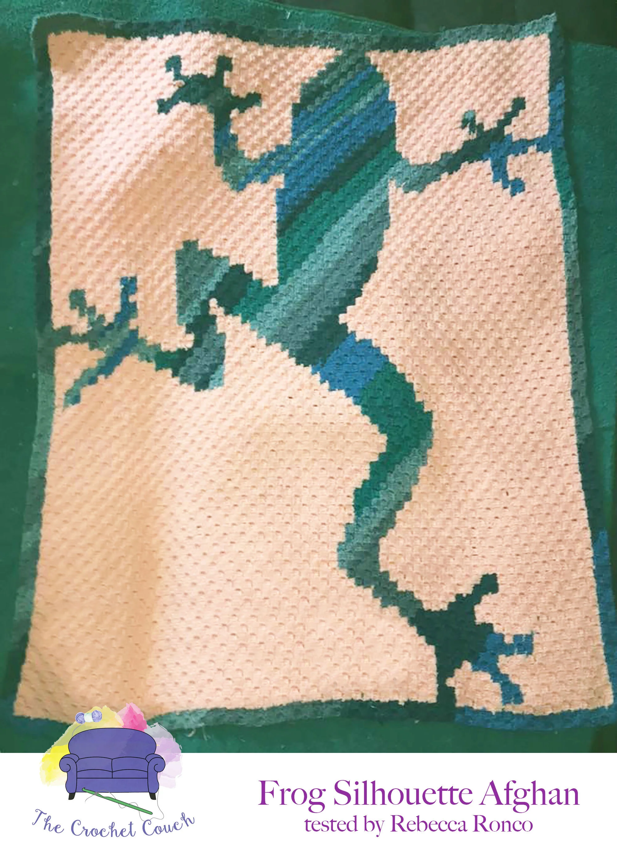 Frog Silhouette Afghan, C2C Crochet Pattern