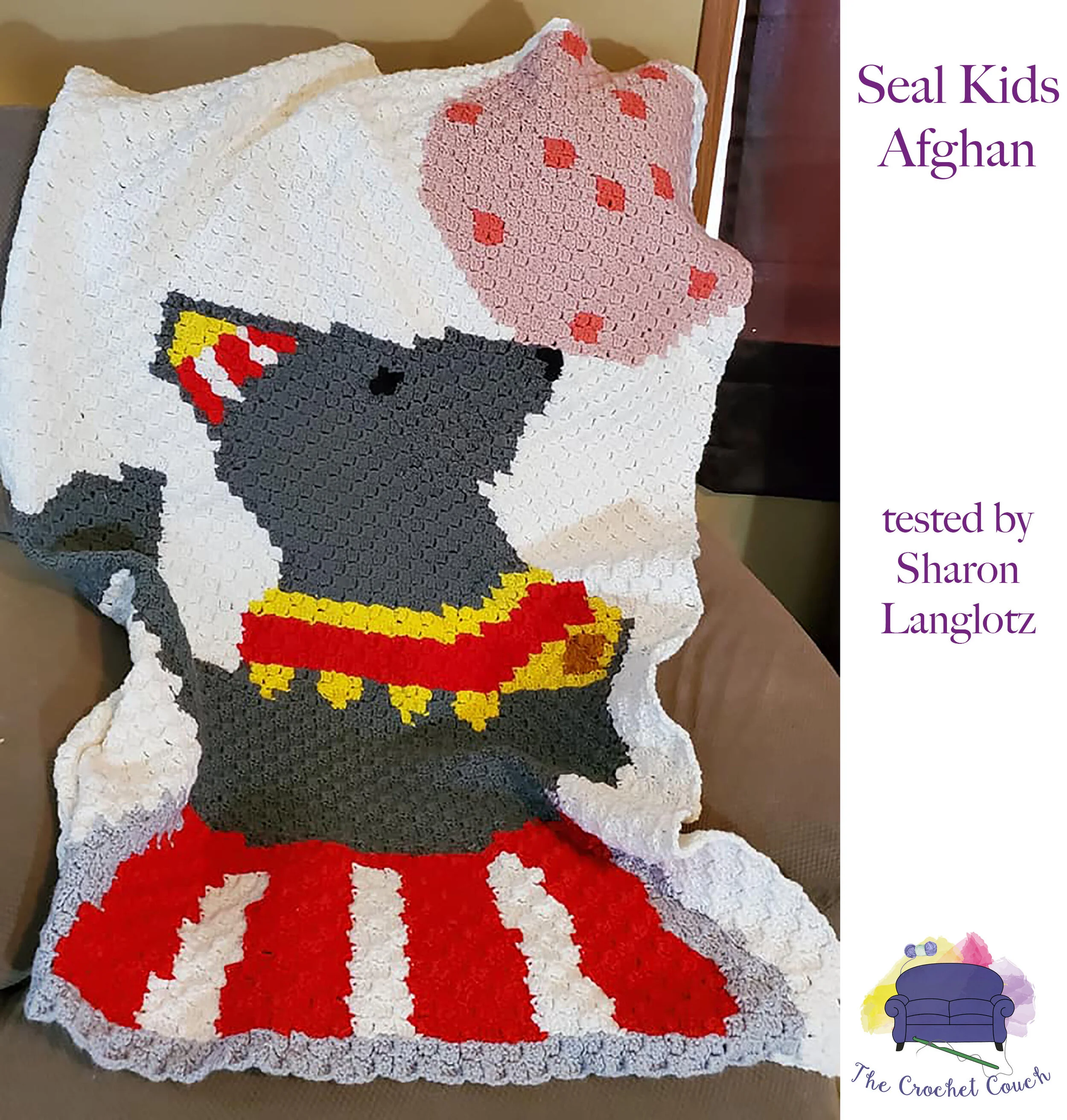 Seal Kids Afghan, C2C Crochet Pattern