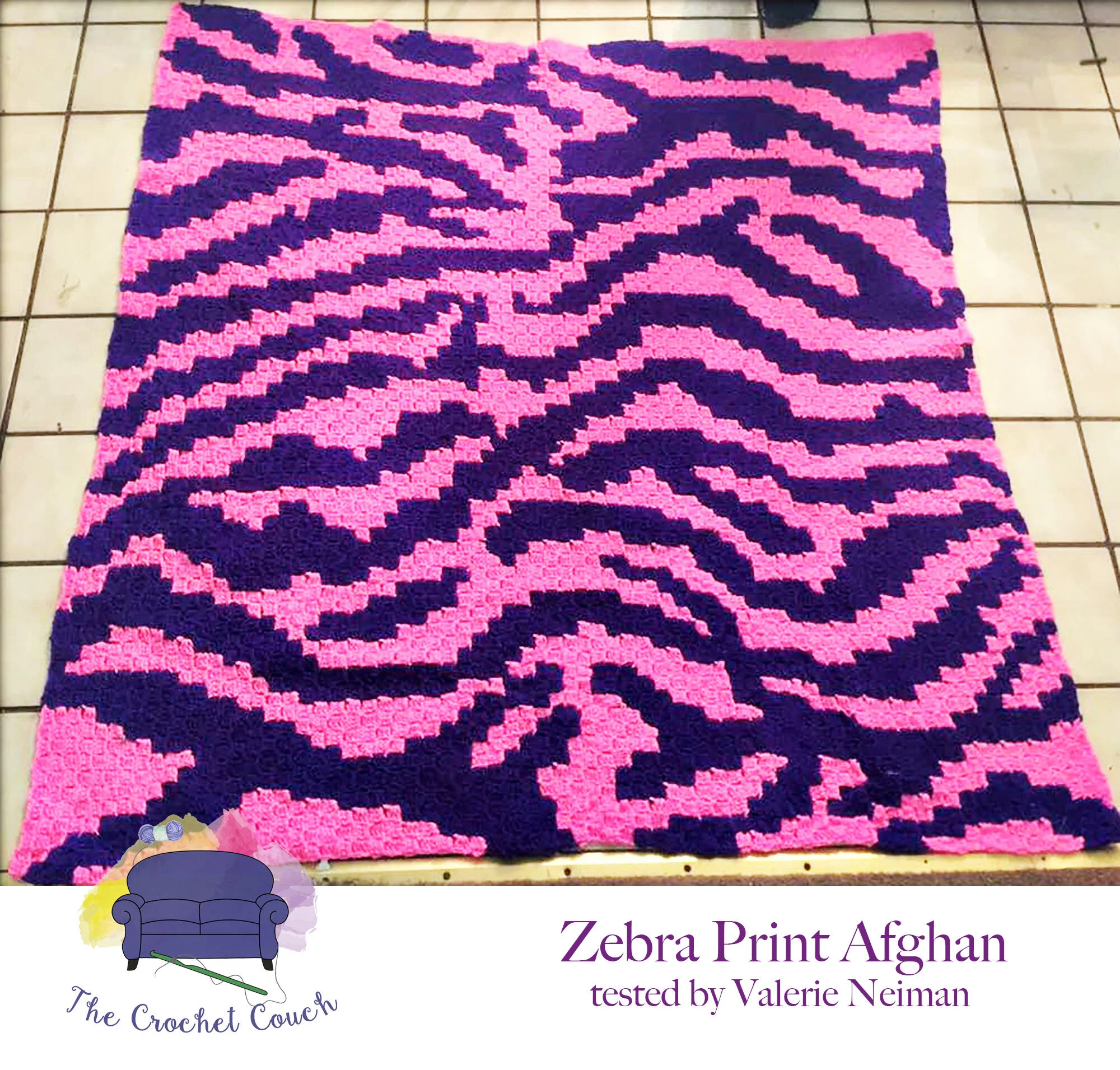 Zebra Print Afghan, C2C Graph
