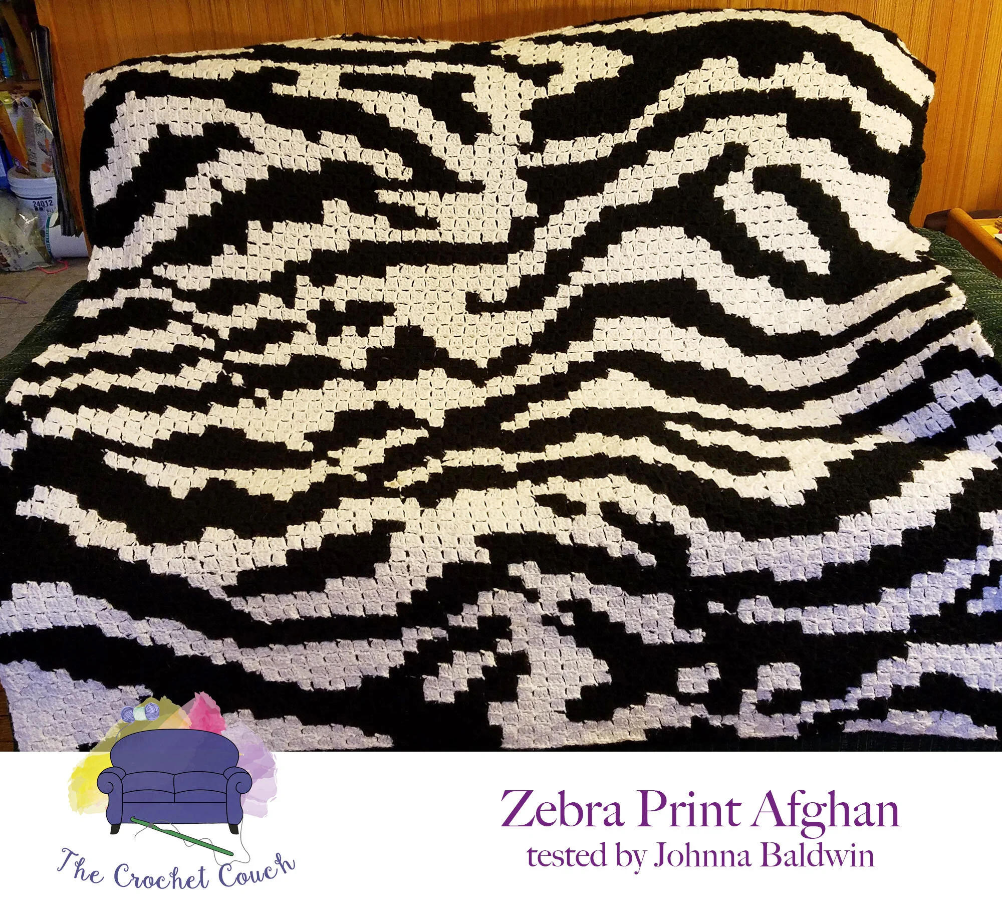 Zebra Print Afghan, C2C Graph