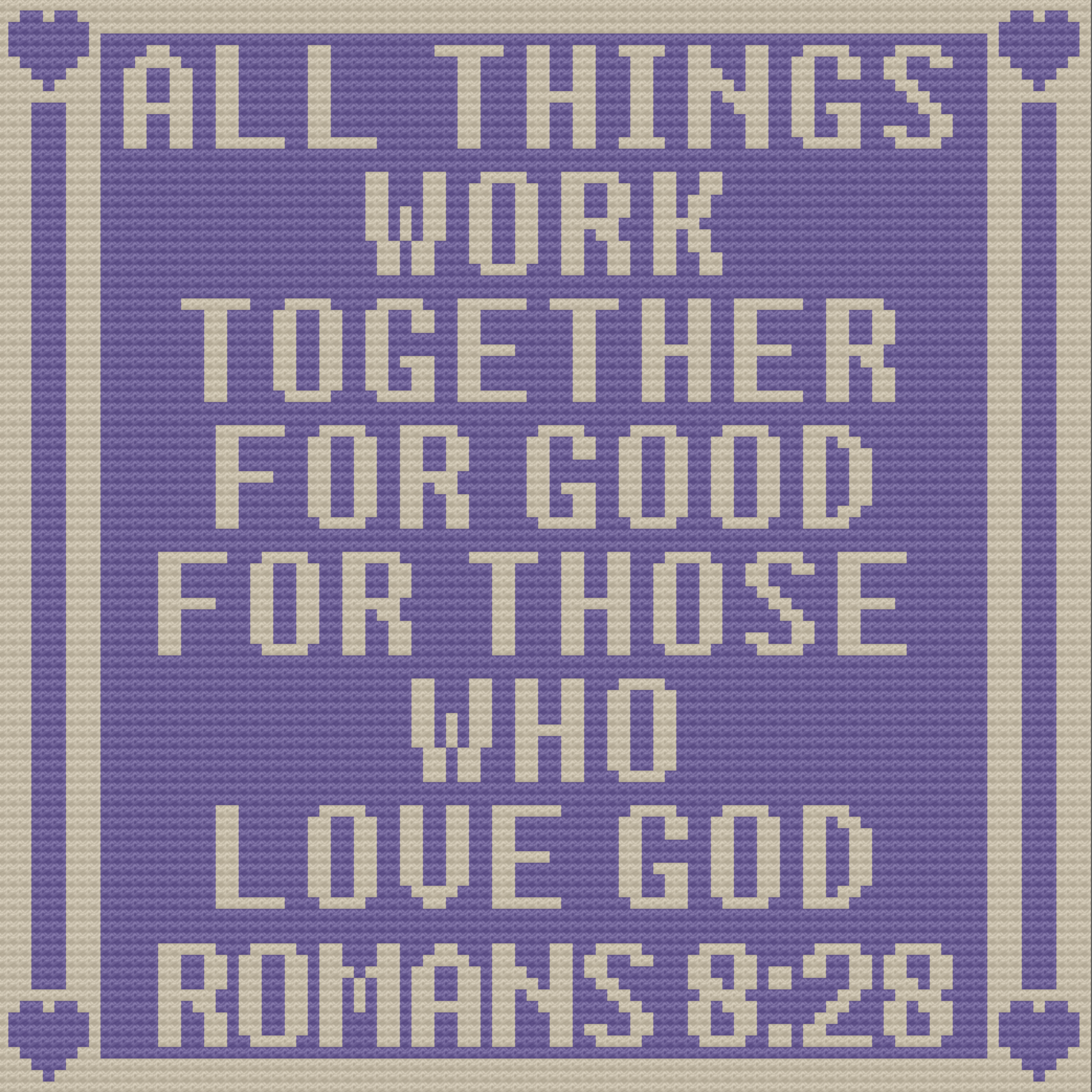 Romans 8:28 Afghan, C2C Crochet Pattern