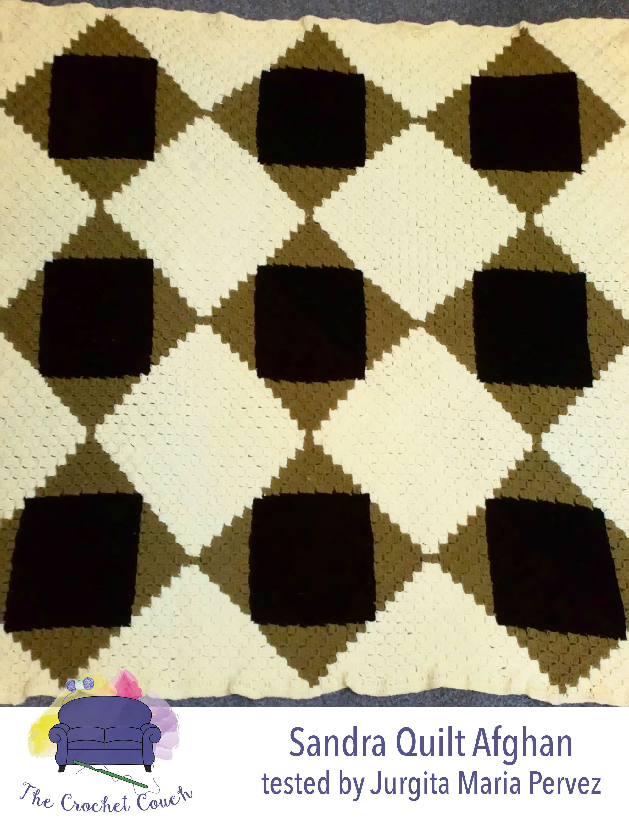 Sandra Quilt Afghan, C2C Crochet Pattern