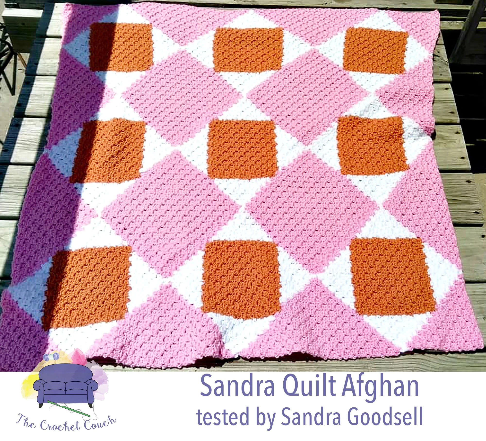 Sandra Quilt Afghan, C2C Crochet Pattern