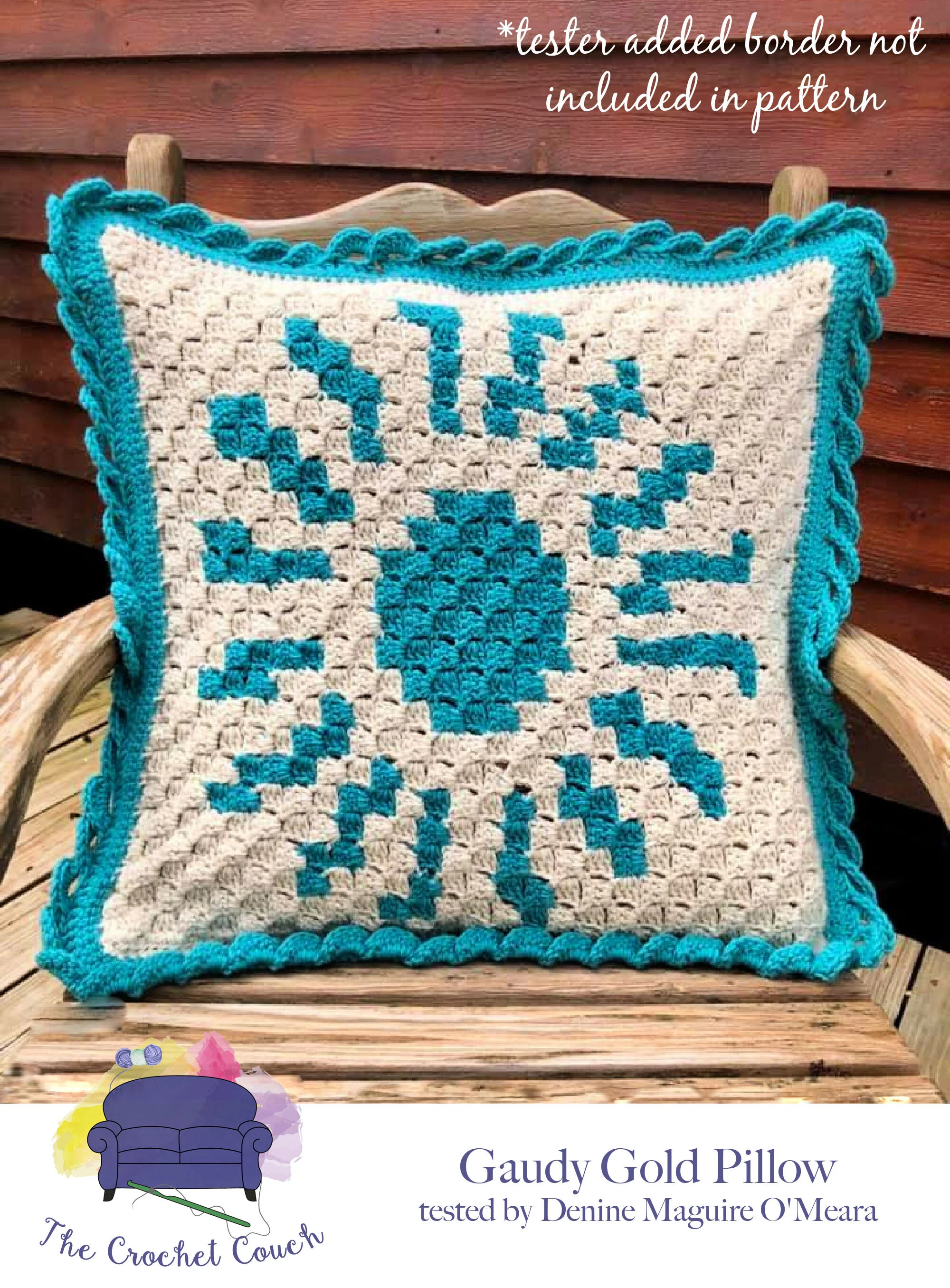 Gaudy Gold Pillow, C2C Crochet Pattern