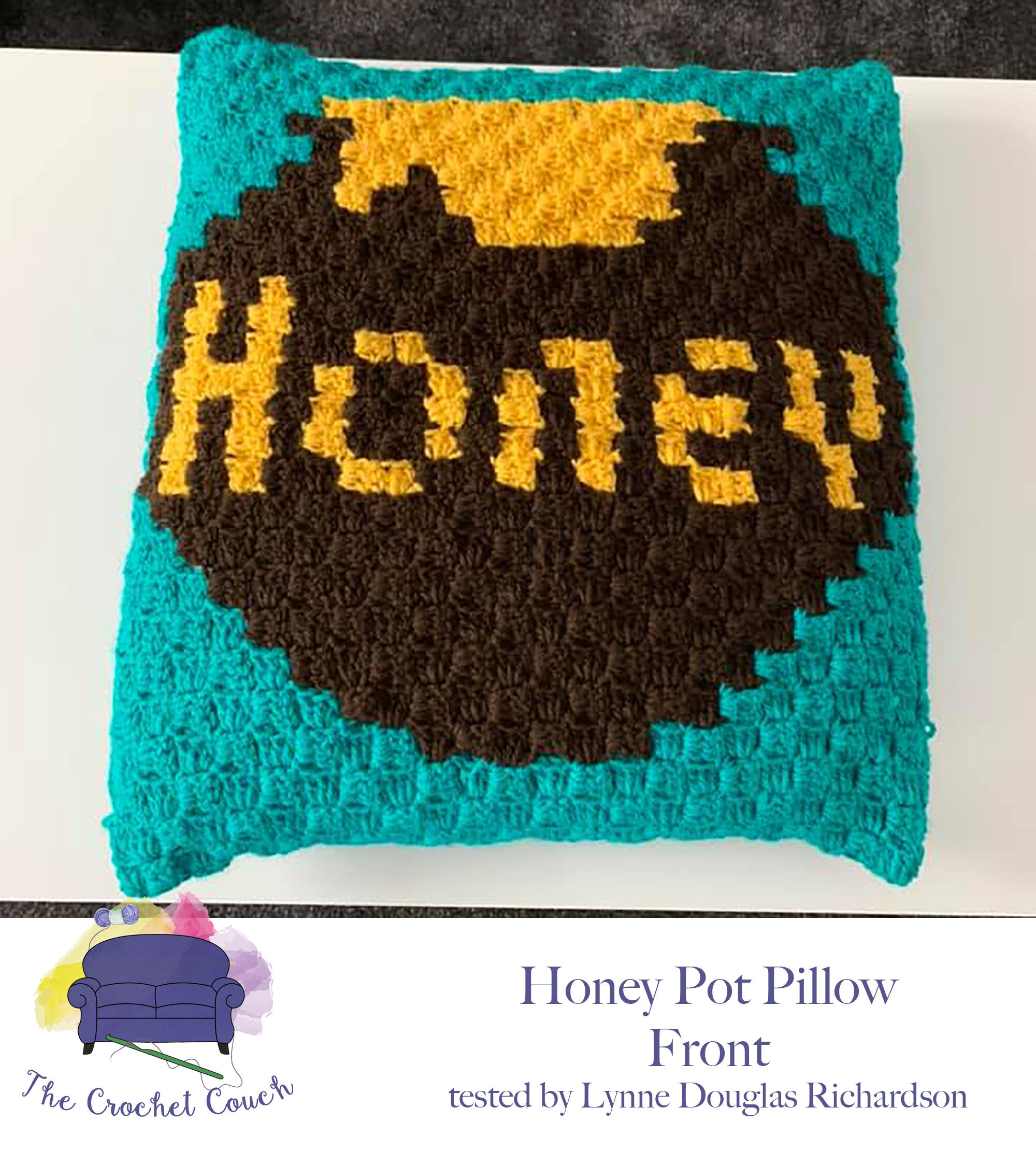 Honeypot  Pillow, C2C Crochet Pattern