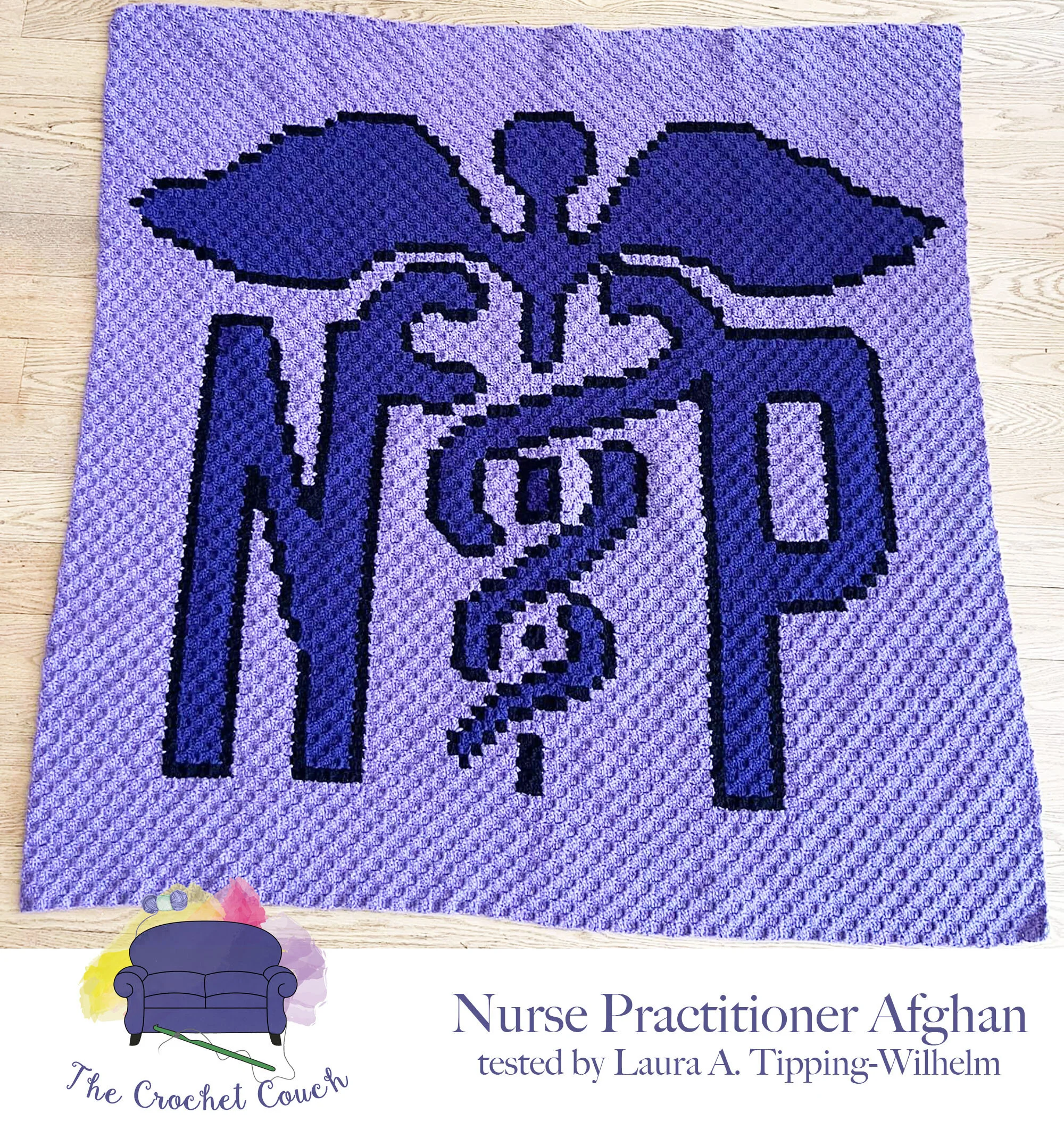 Nurse Practitioner Afghan, C2C Crochet Pattern