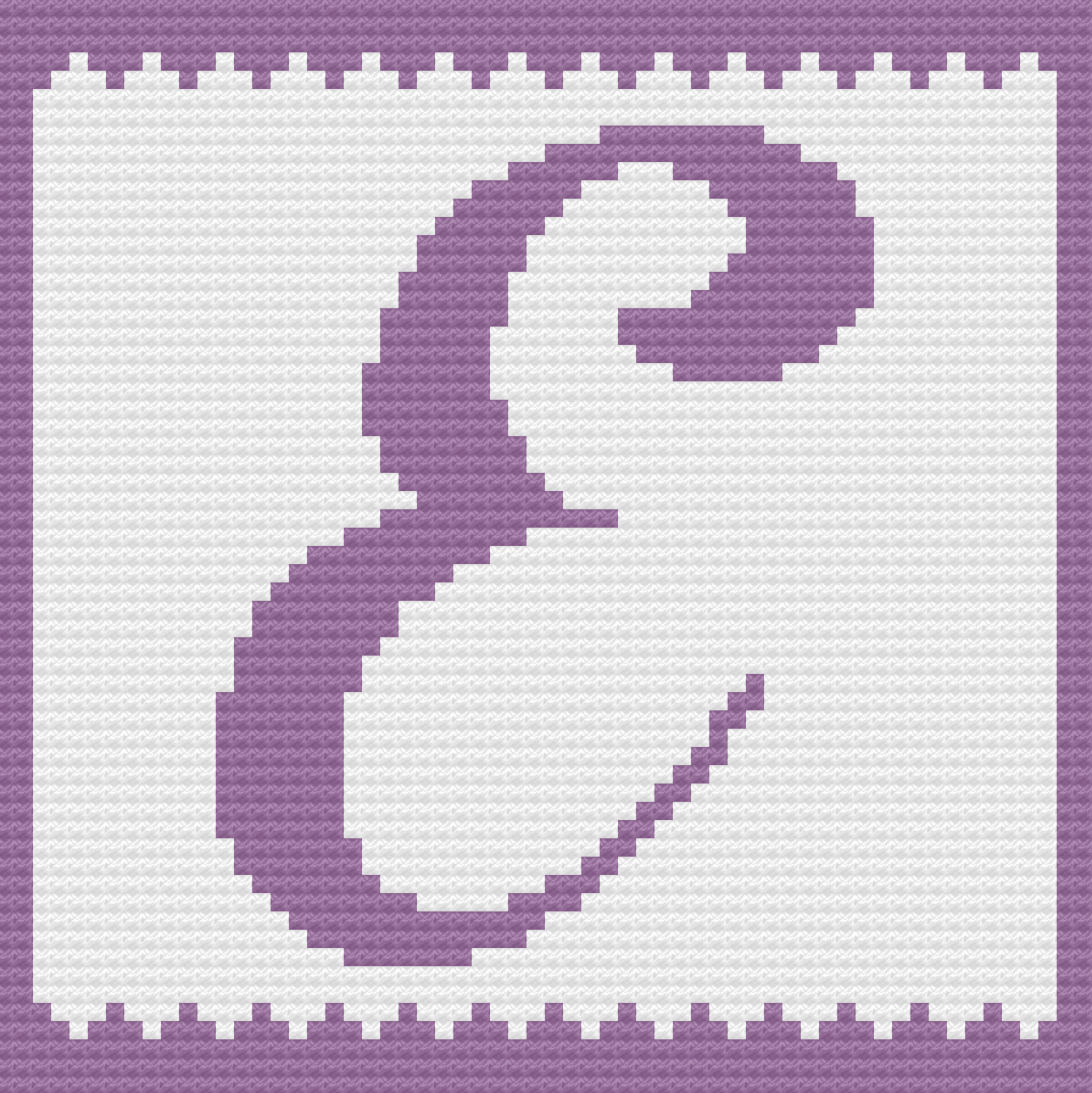 Letter E Swirly Kids Afghan, C2C Crochet Pattern
