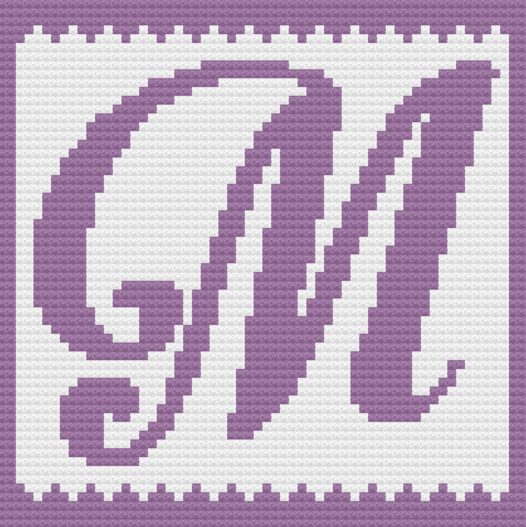 Letter M Swirly Kids Afghan, C2C Crochet Pattern