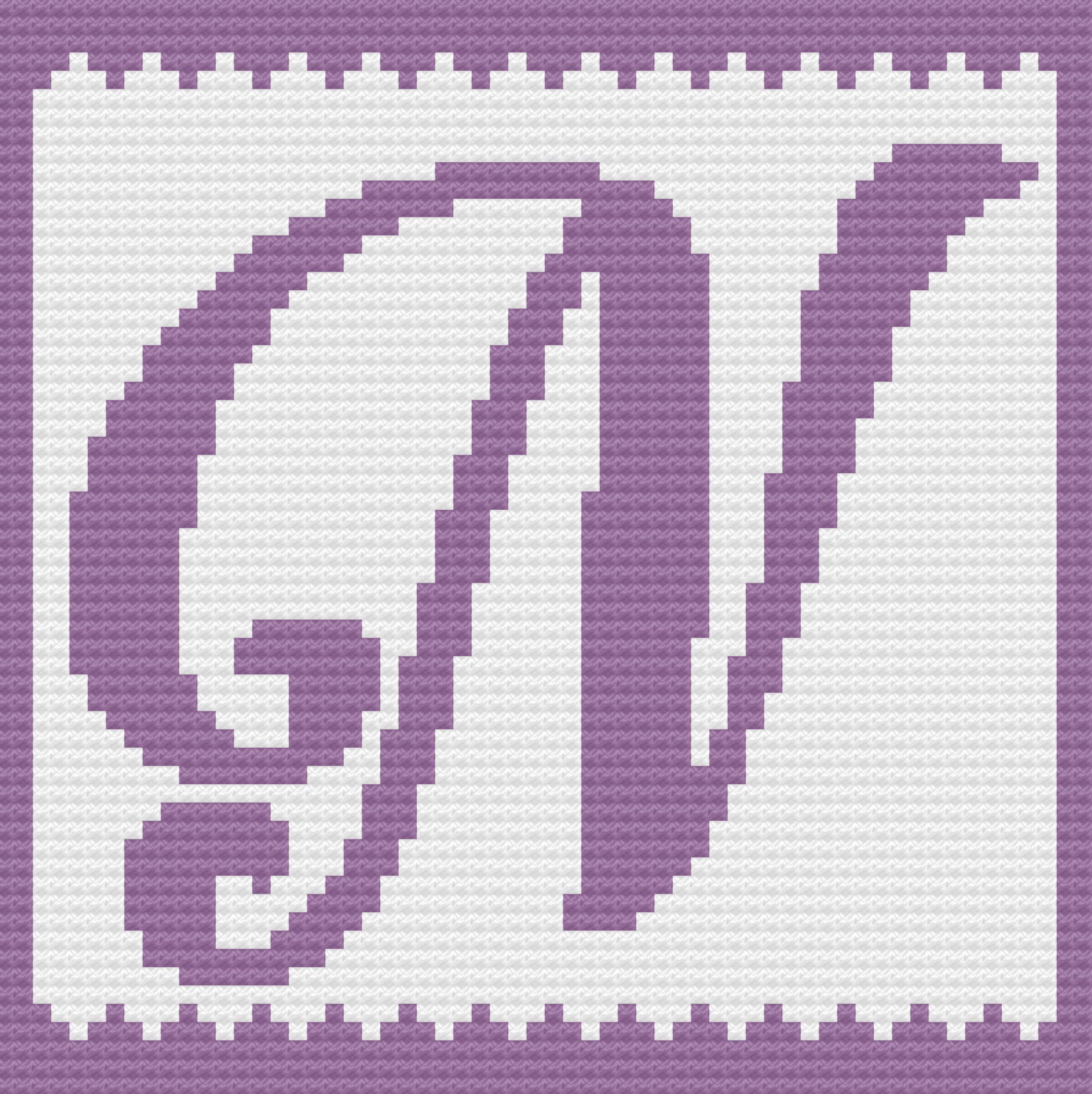 Letter N Swirly Kids Afghan, C2C Crochet Pattern