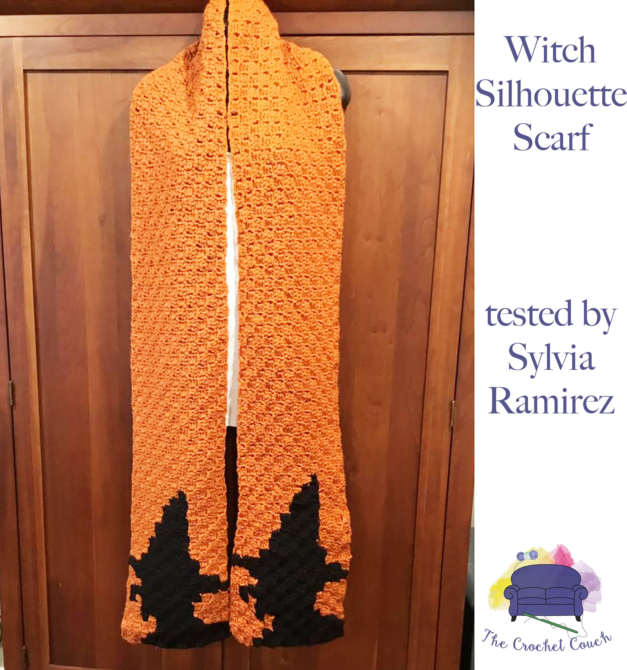 Witch Silhouette Scarf, C2C Crochet Pattern
