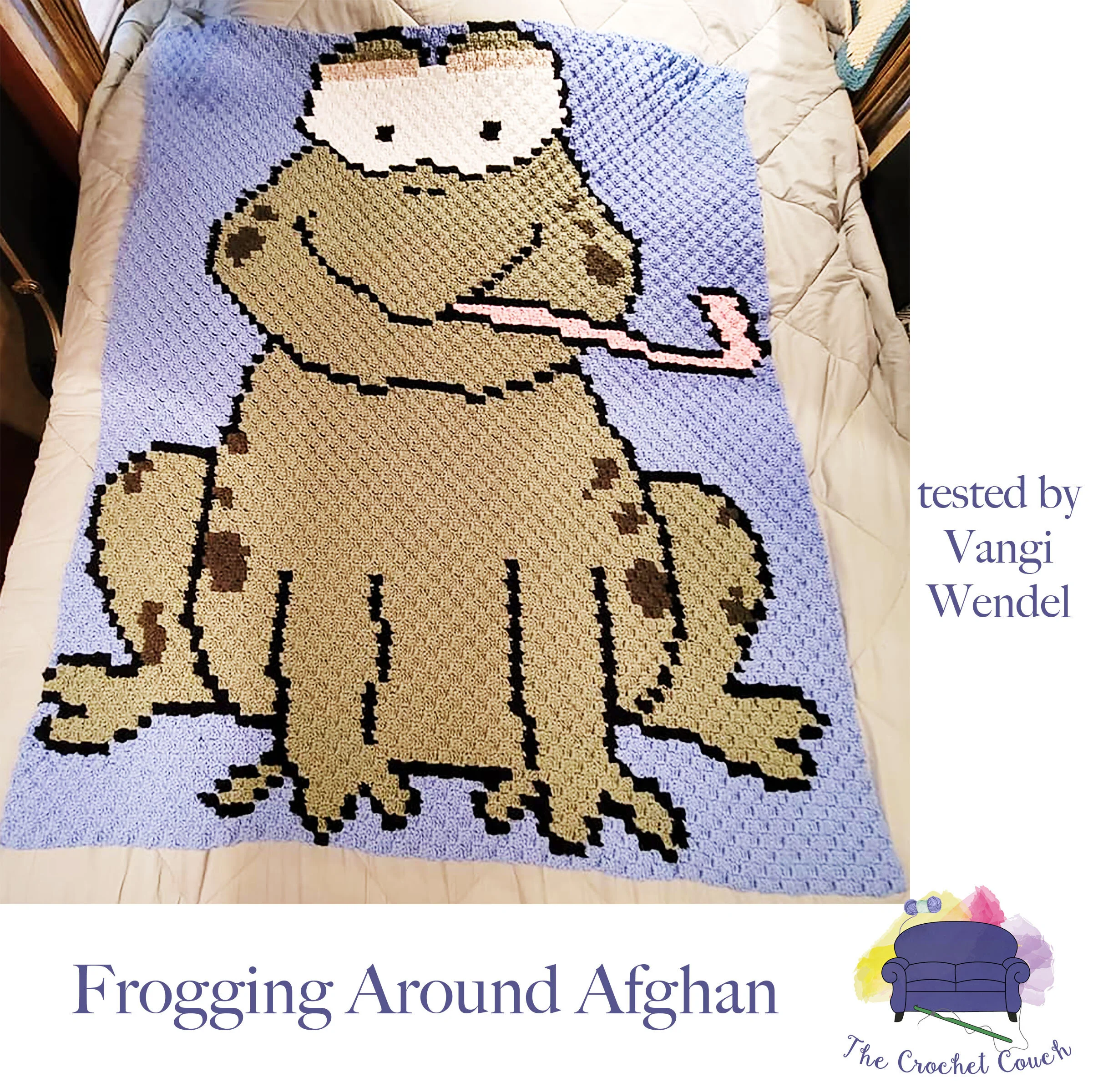 Frogging Around Afghan, C2C Crochet Pattern