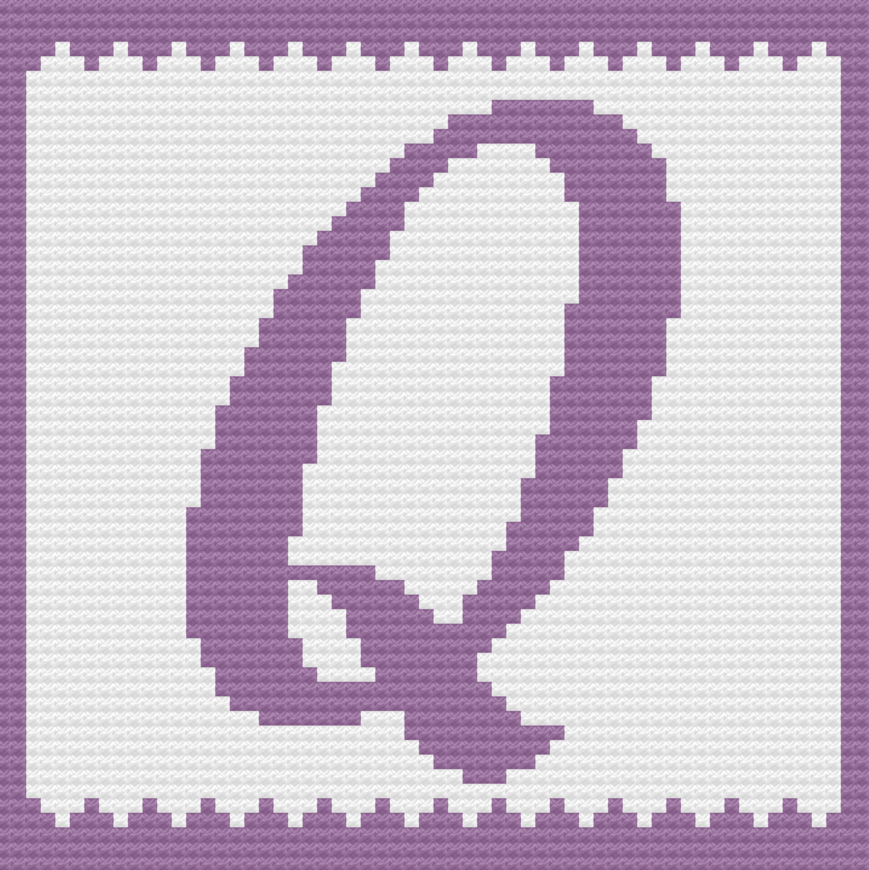 Letter Q Swirly Kids Afghan, C2C Crochet Pattern