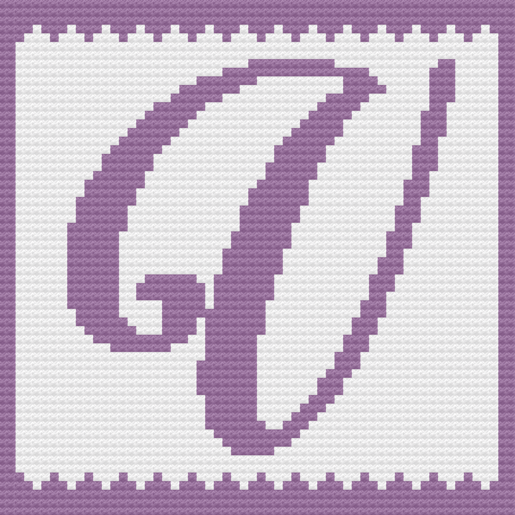 Letter V Swirly Kids Afghan, C2C Crochet Pattern