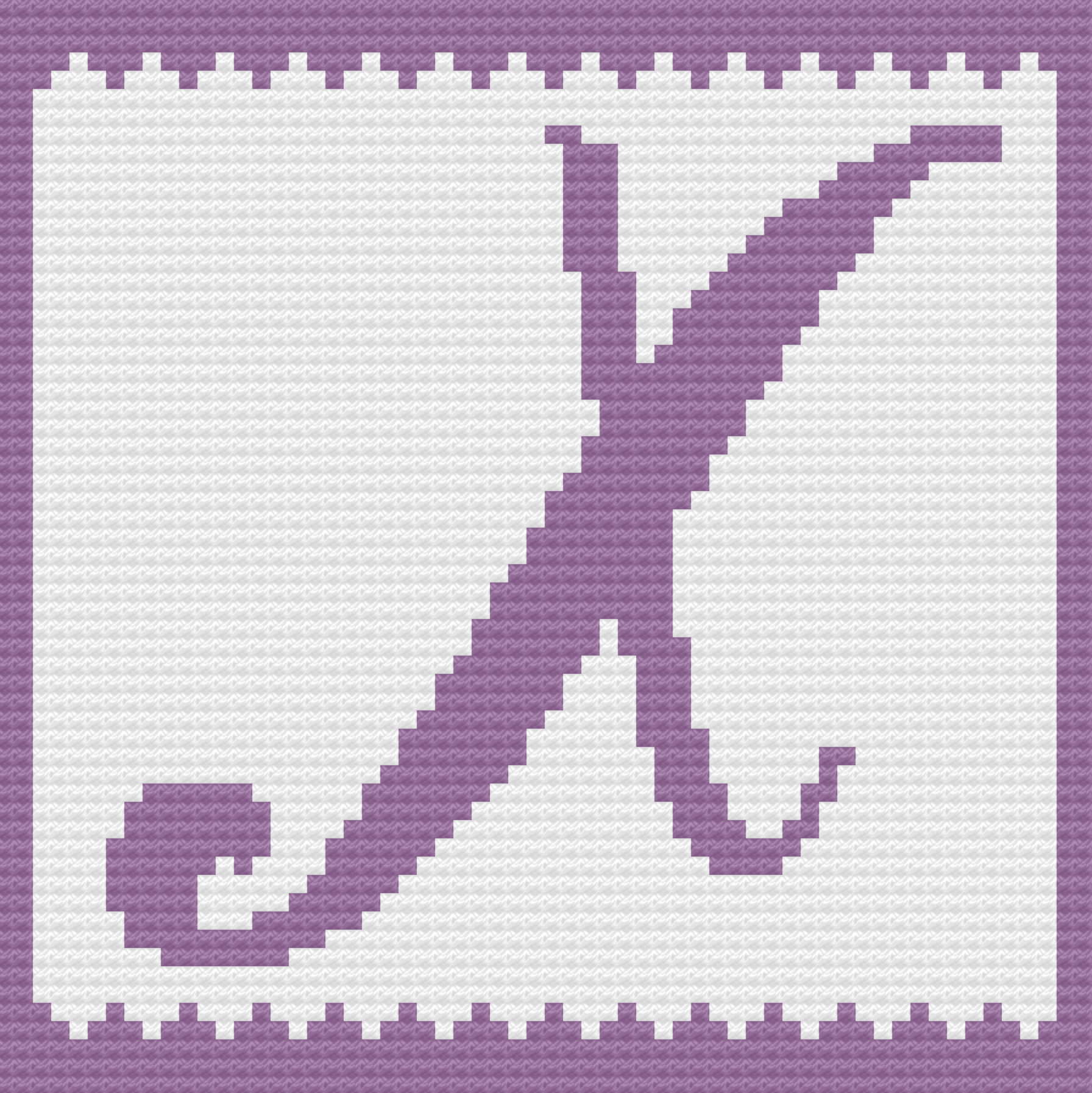 Letter X Swirly Kids Afghan, C2C Crochet Pattern