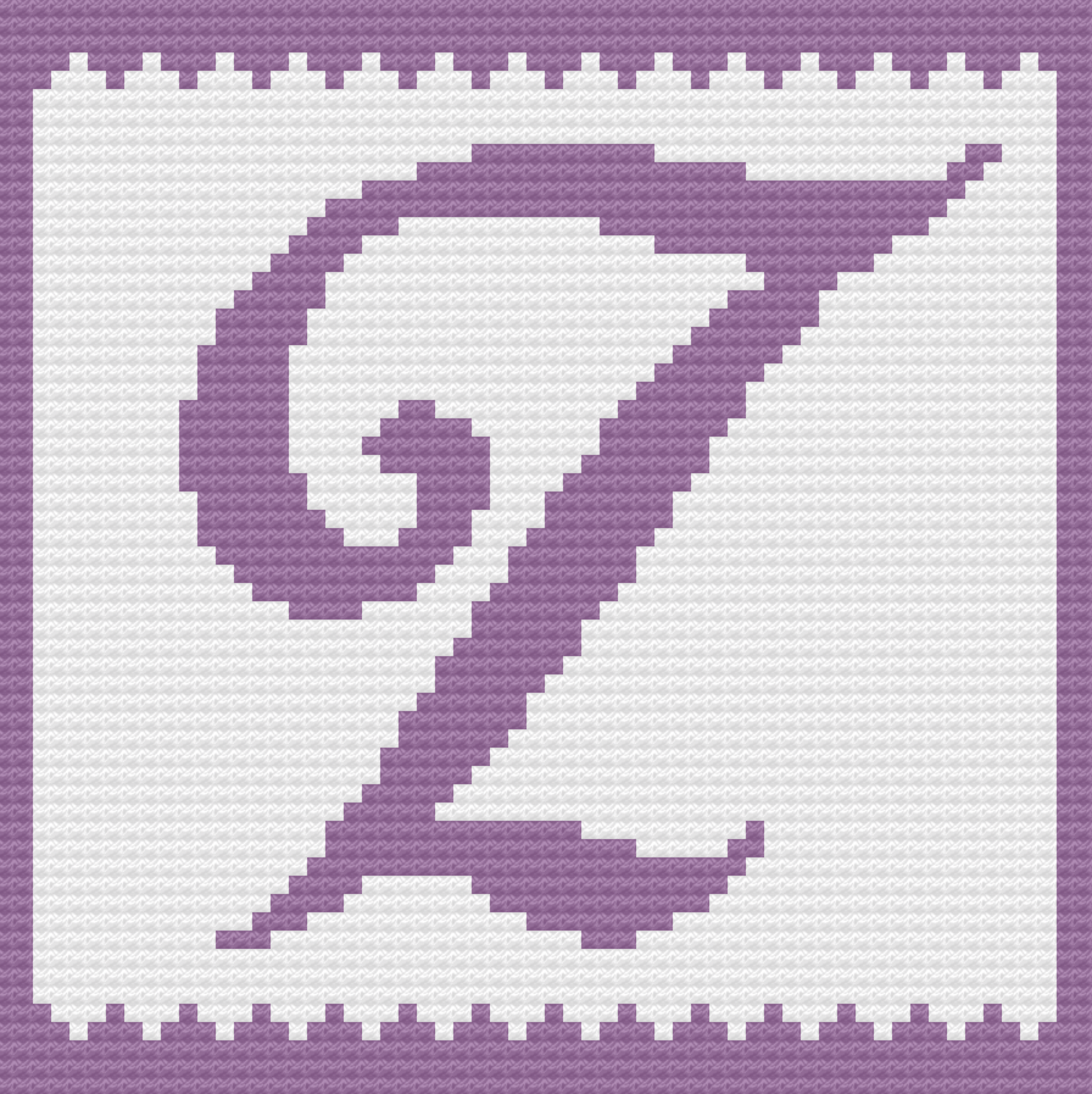Letter Z Swirly Kids Afghan, C2C Crochet Pattern