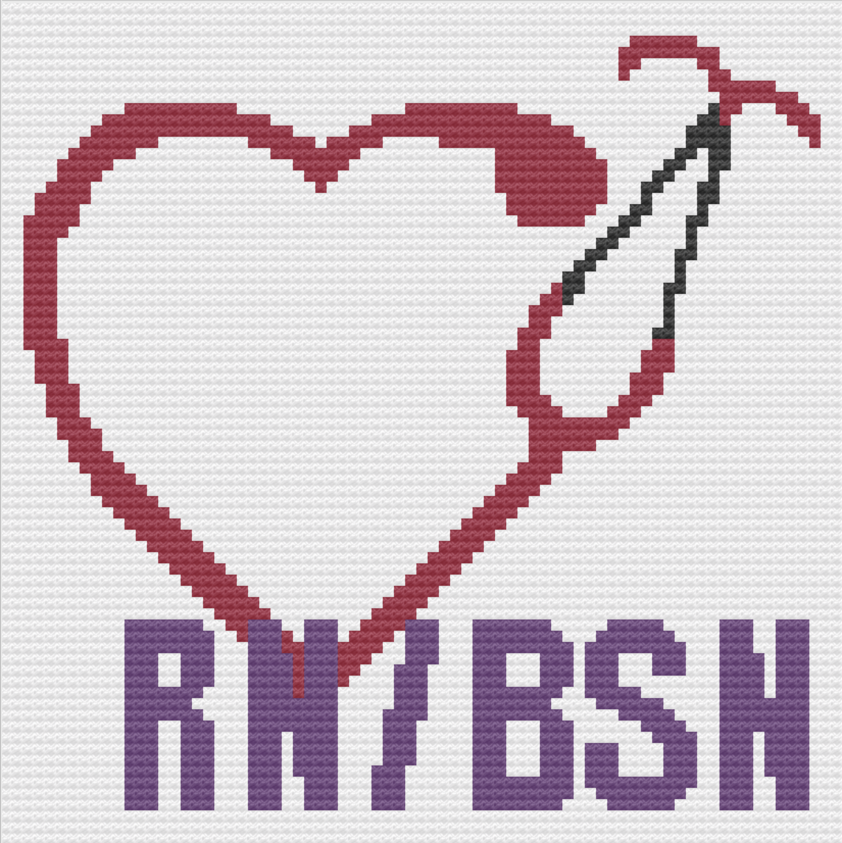RN/BSN Heart Stethoscope Afghan, C2C Crochet Pattern