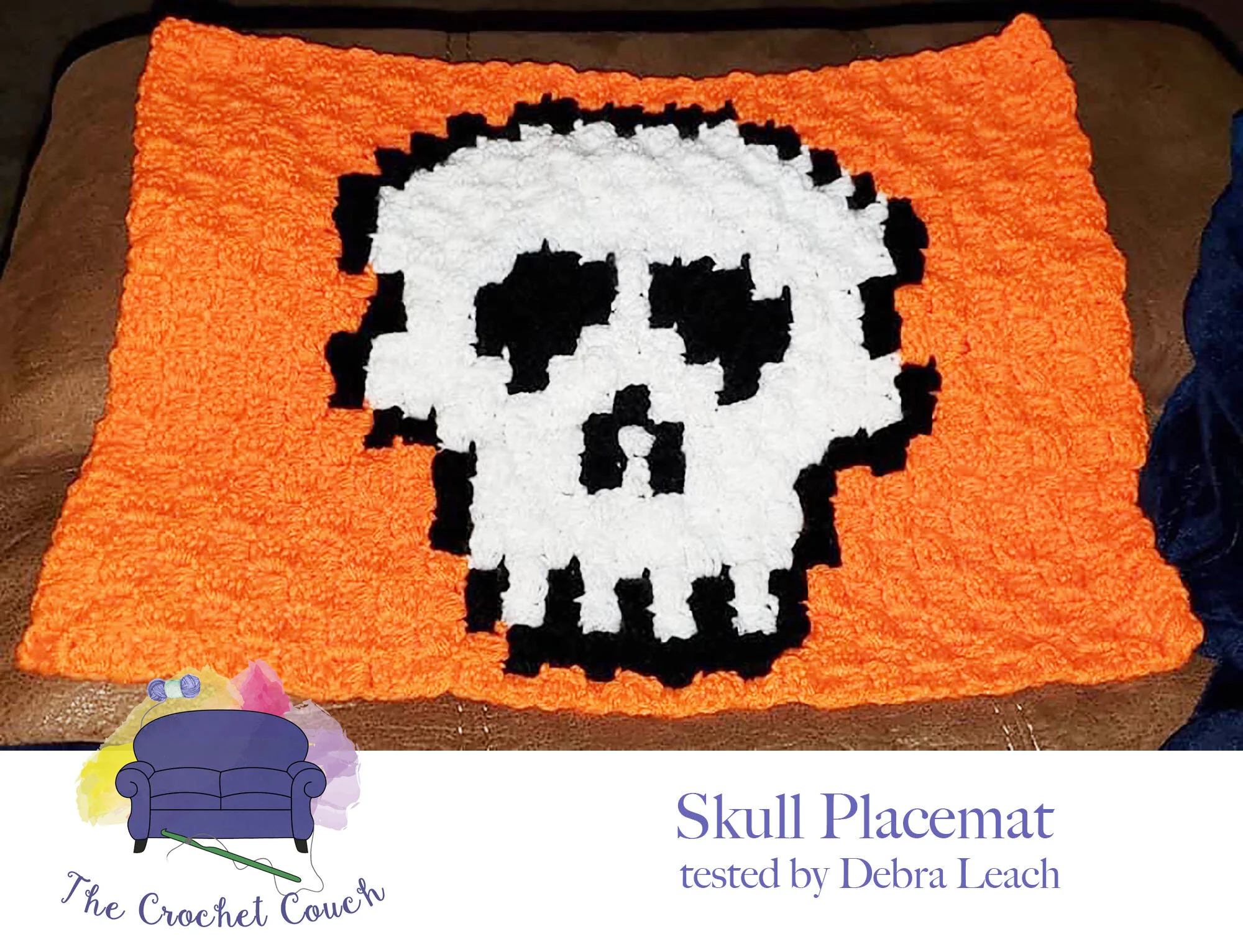 Skull Placemat, C2C Crochet Pattern
